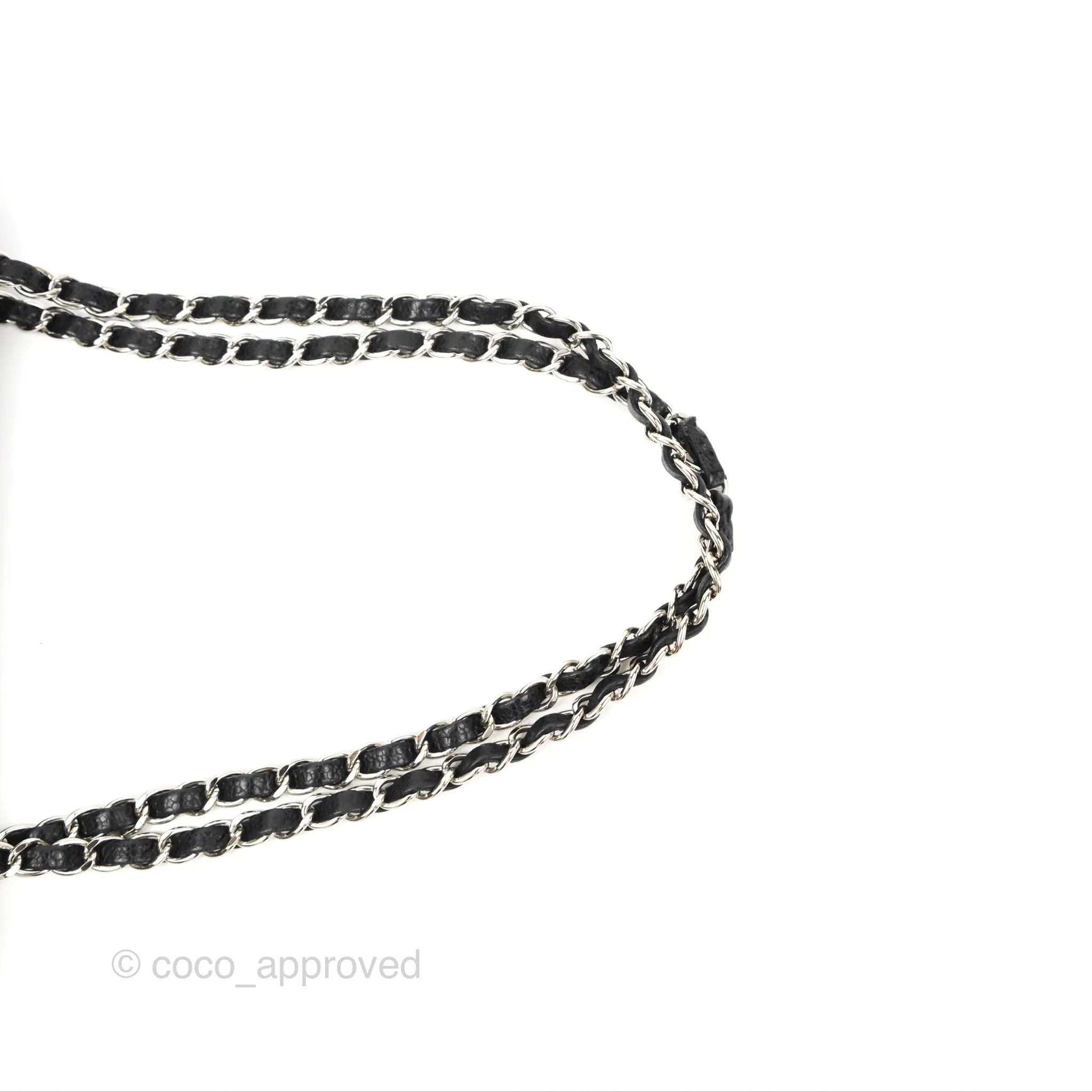 Chanel Classic M/L Medium Flap Quilted Black Caviar Silver Hardware