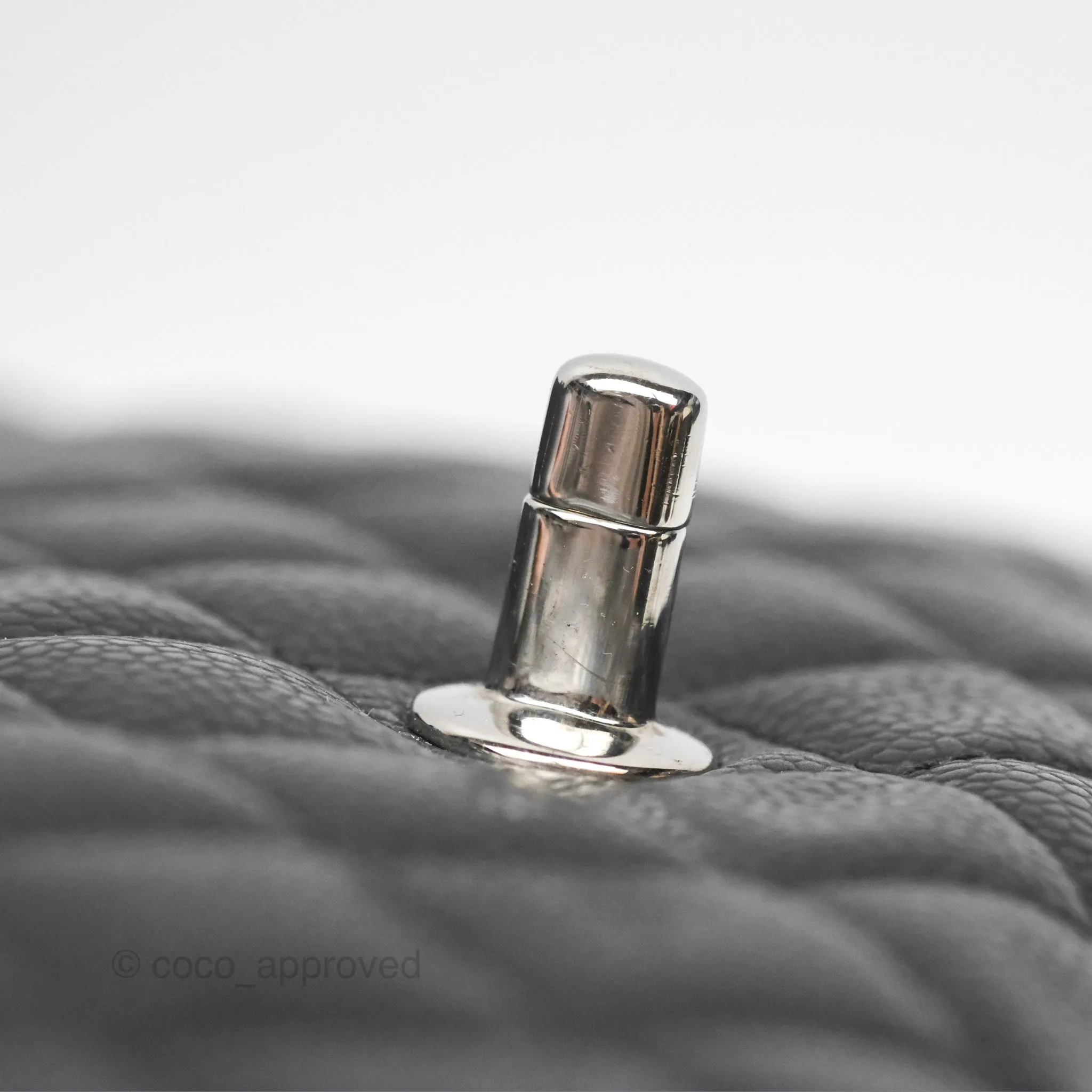 Chanel Classic M/L Medium Flap Quilted Black Caviar Silver Hardware