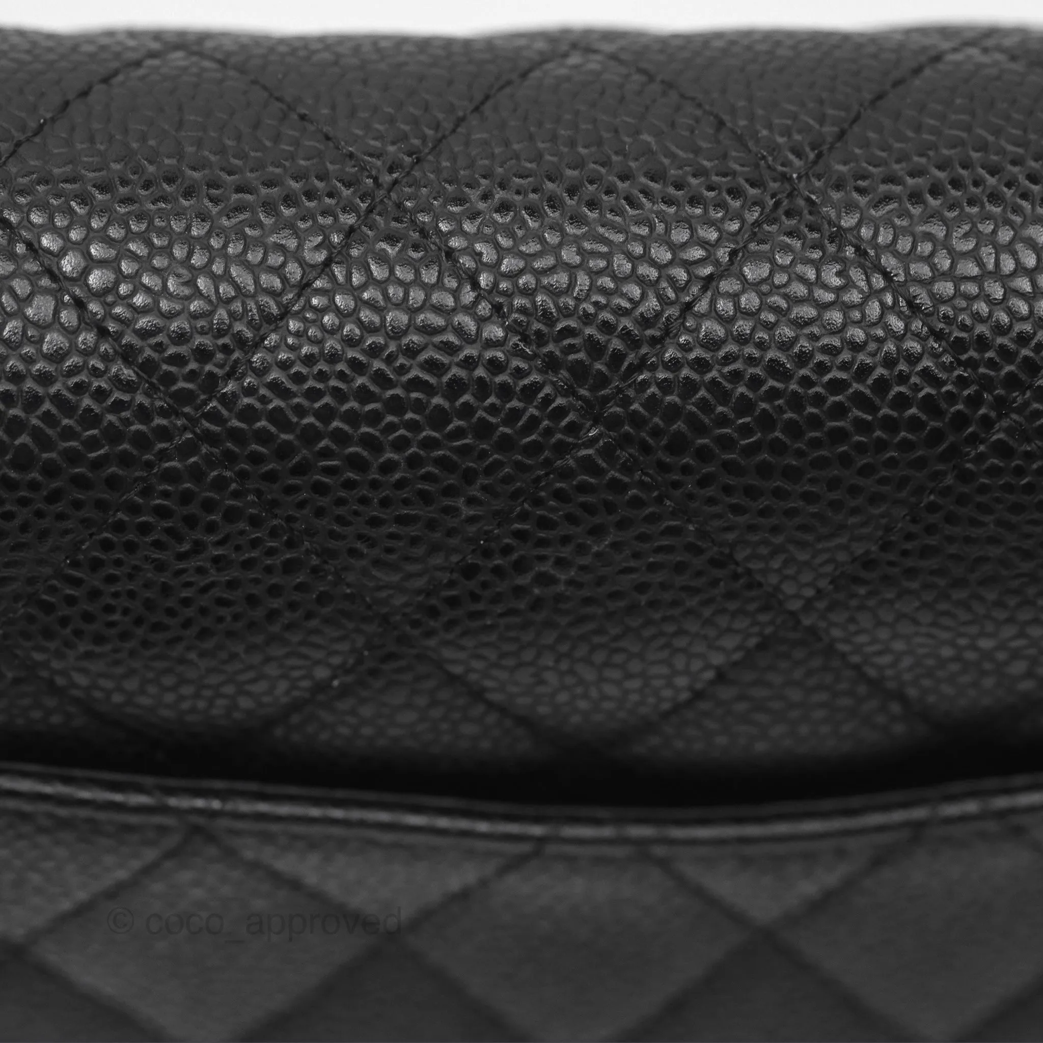 Chanel Classic M/L Medium Flap Quilted Black Caviar Silver Hardware