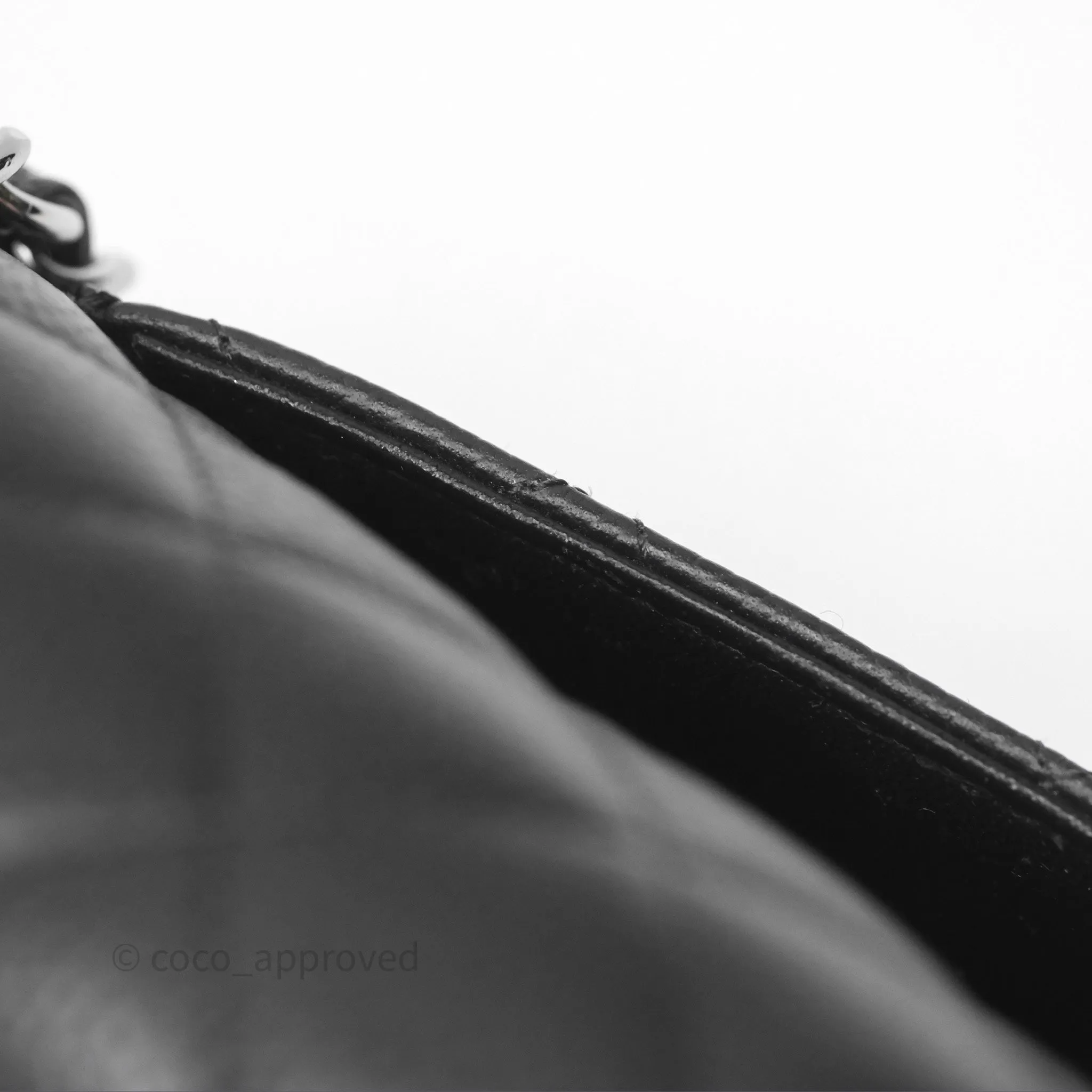 Chanel Classic M/L Medium Flap Quilted Black Caviar Silver Hardware