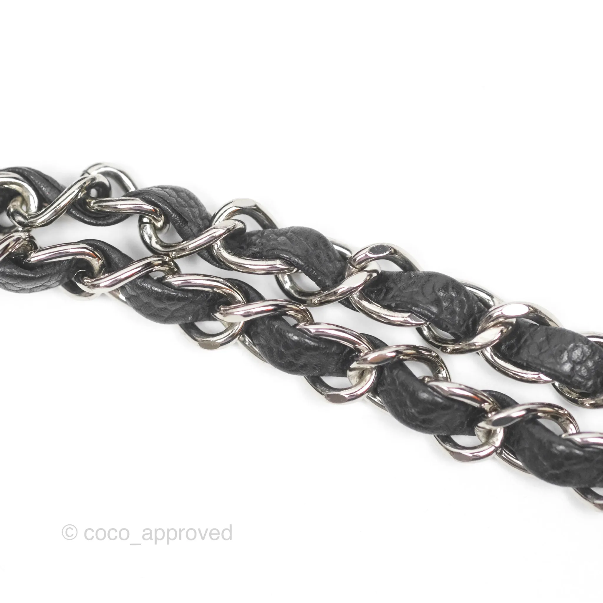 Chanel Classic M/L Medium Flap Quilted Black Caviar Silver Hardware