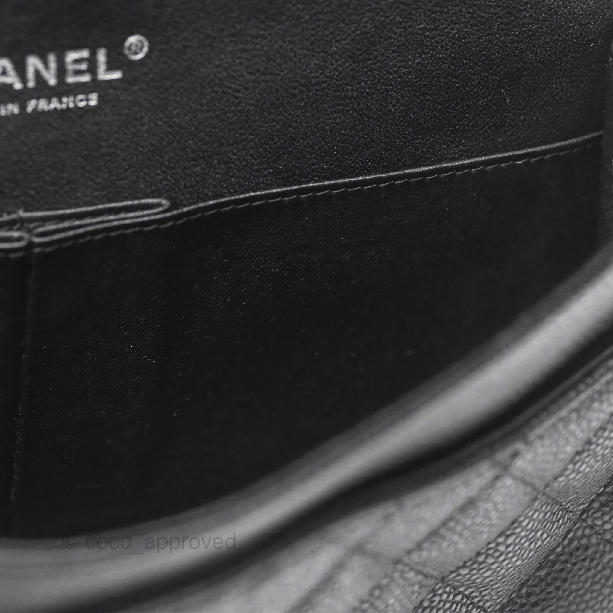 Chanel Classic M/L Medium Flap Quilted Black Caviar Silver Hardware