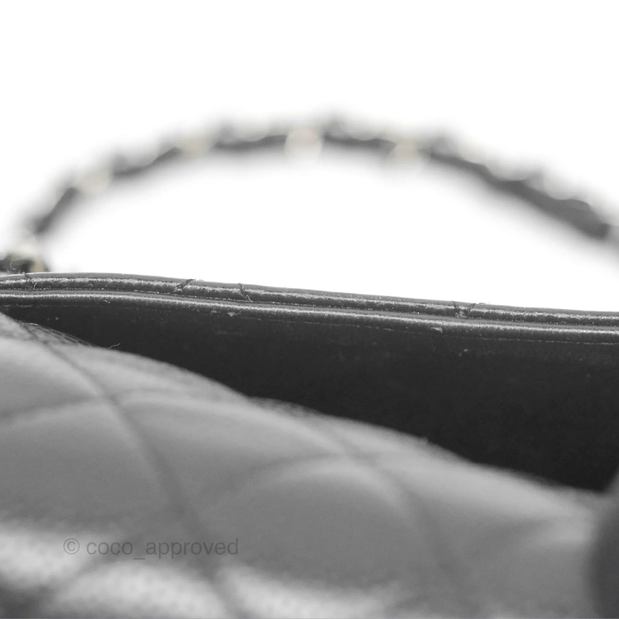 Chanel Classic M/L Medium Flap Quilted Black Caviar Silver Hardware