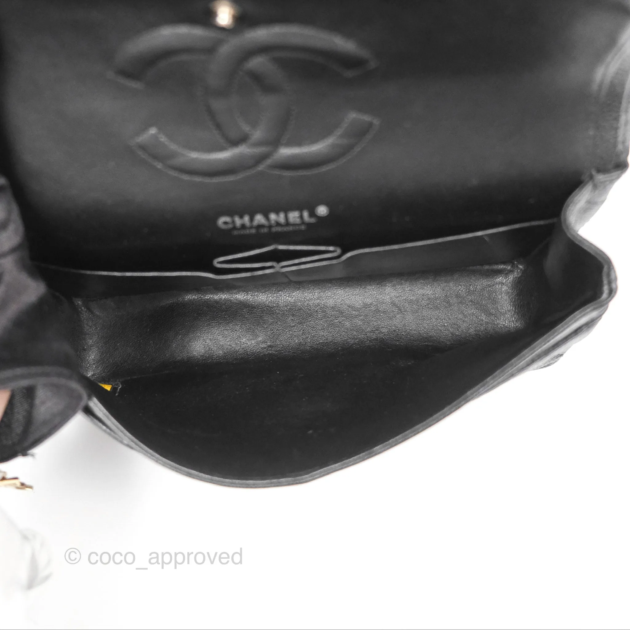 Chanel Classic M/L Medium Flap Quilted Black Caviar Silver Hardware