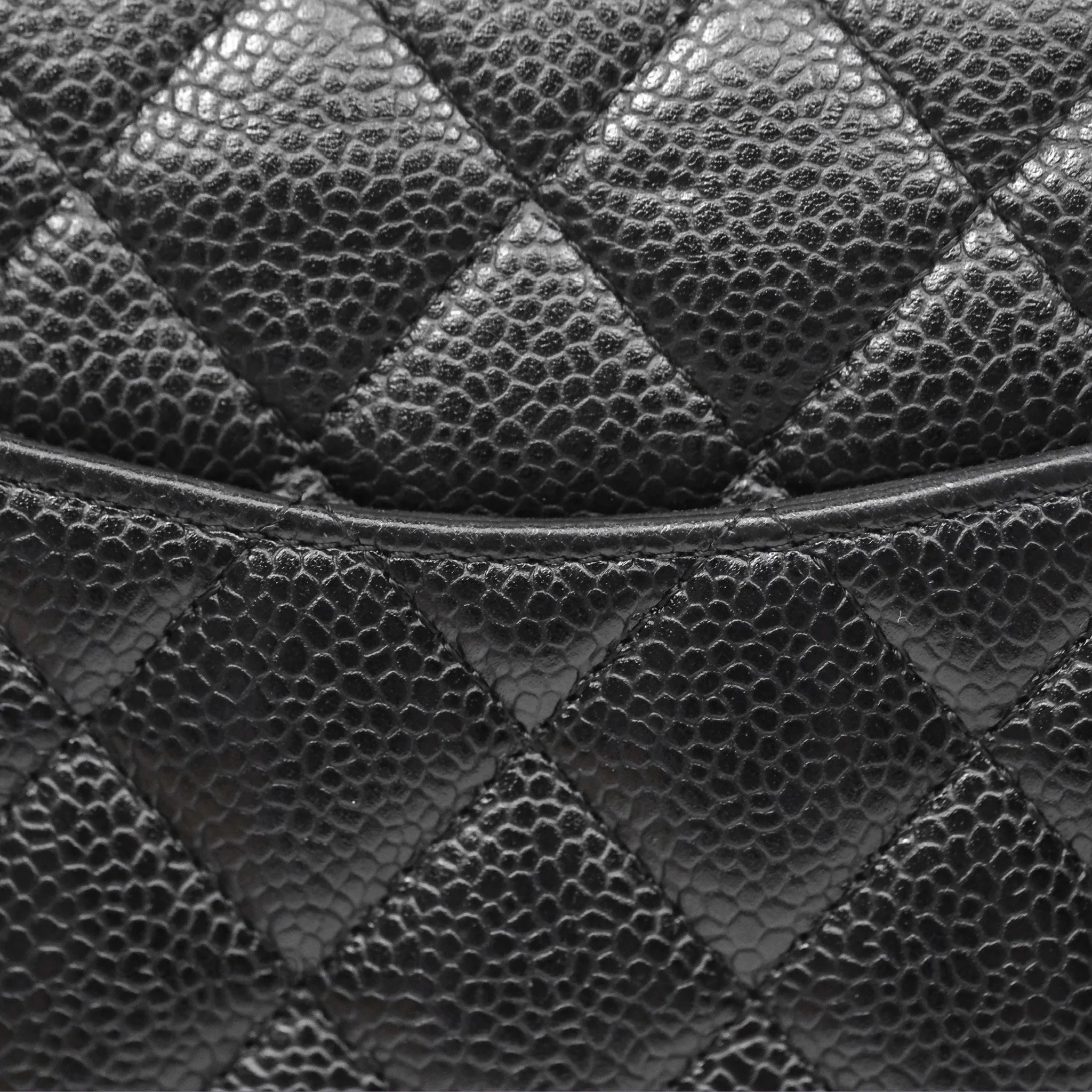 Chanel Classic M/L Medium Flap Quilted Black Caviar Silver Hardware