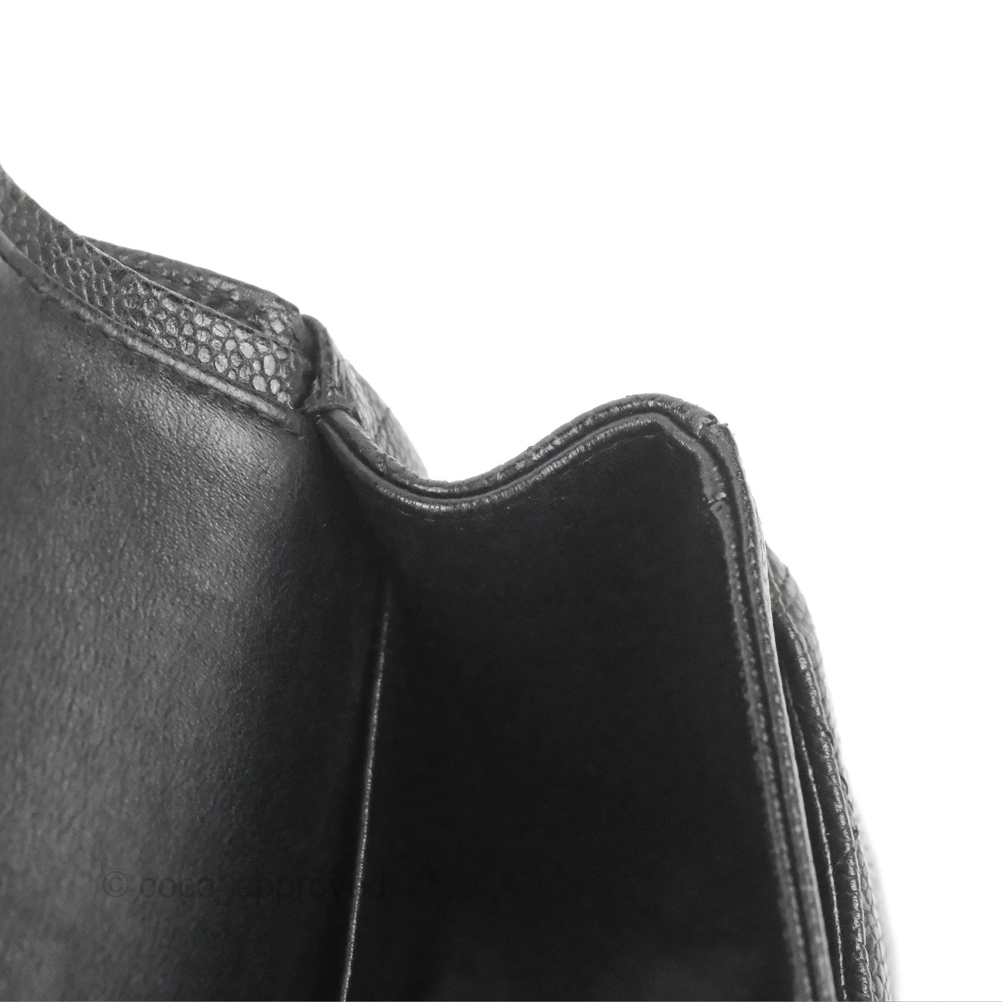 Chanel Classic M/L Medium Flap Quilted Black Caviar Silver Hardware