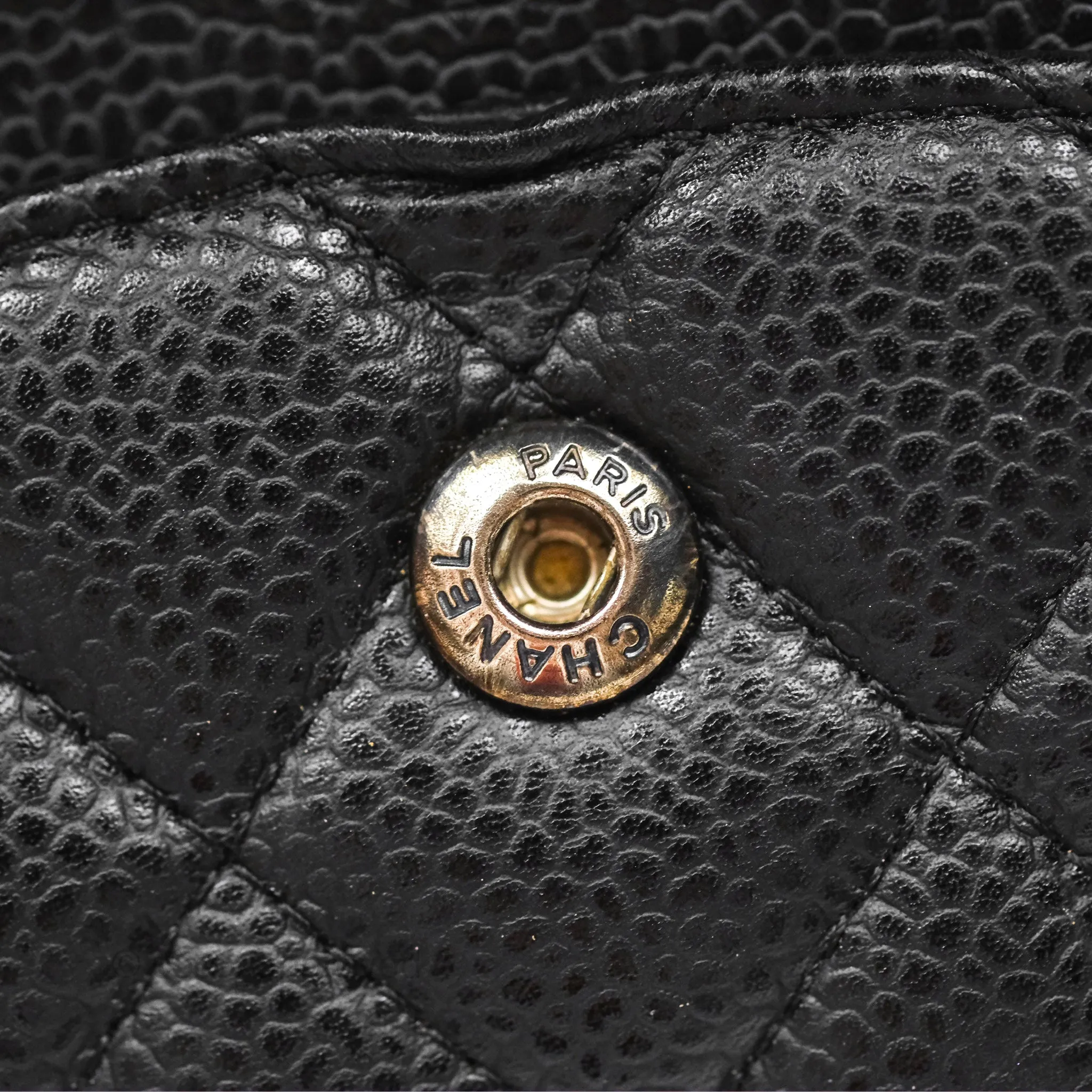 Chanel Classic M/L Medium Flap Quilted Black Caviar Silver Hardware