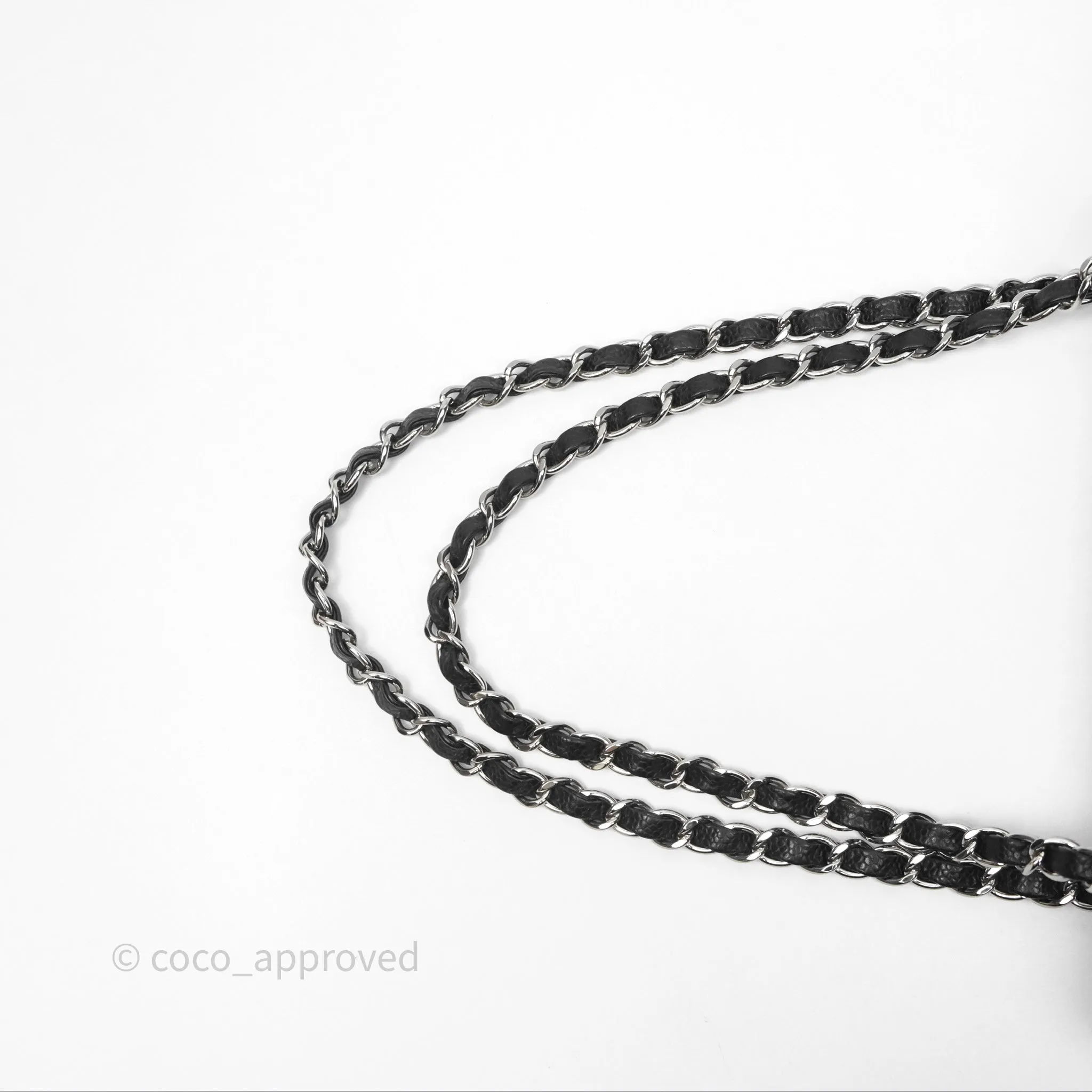 Chanel Classic M/L Medium Flap Quilted Black Caviar Silver Hardware