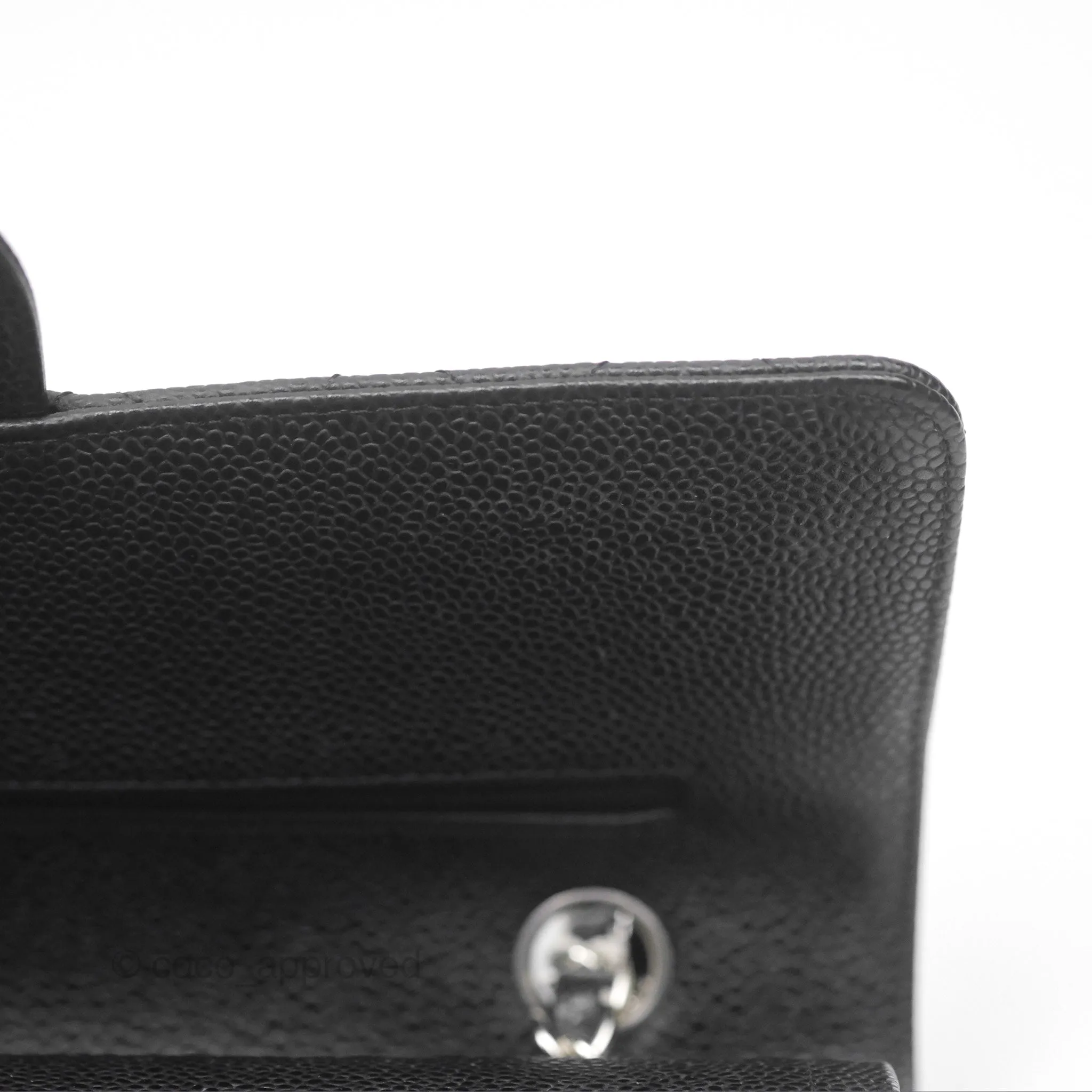 Chanel Classic M/L Medium Flap Quilted Black Caviar Silver Hardware