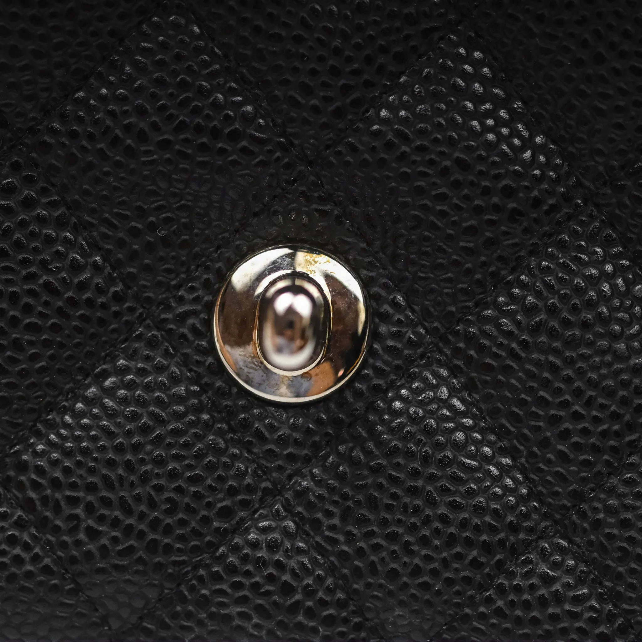 Chanel Classic M/L Medium Flap Quilted Black Caviar Silver Hardware