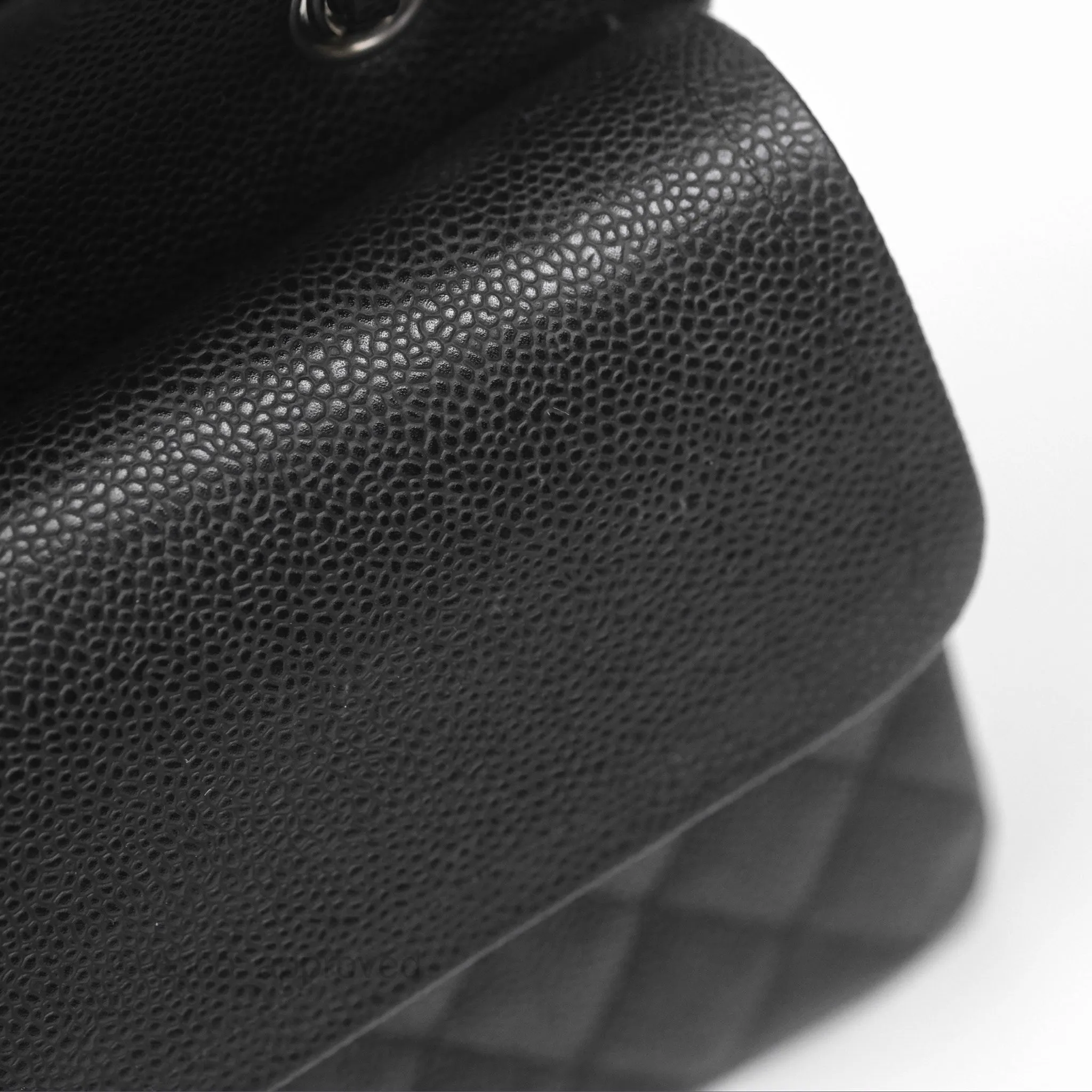 Chanel Classic M/L Medium Flap Quilted Black Caviar Silver Hardware