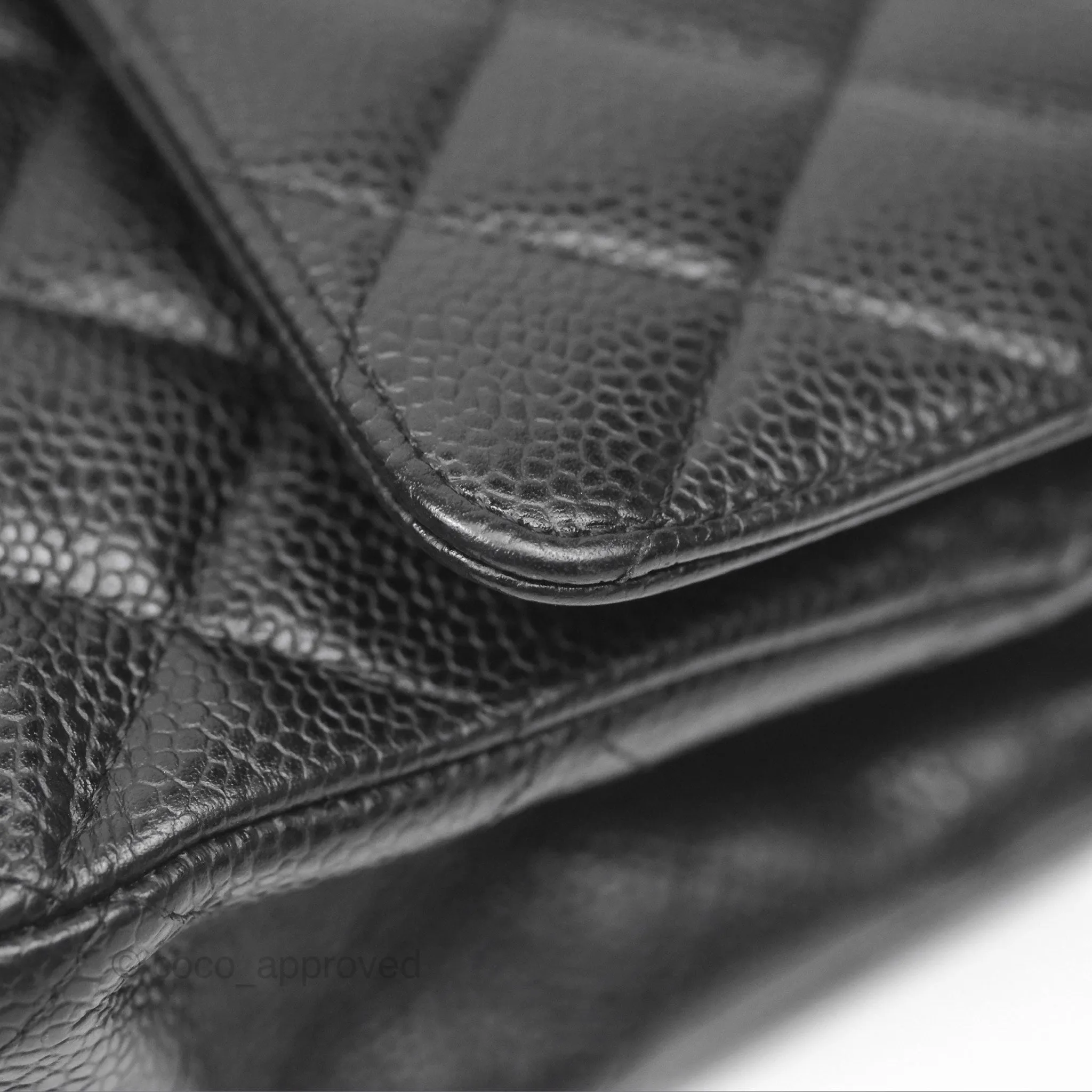 Chanel Classic M/L Medium Flap Quilted Black Caviar Silver Hardware