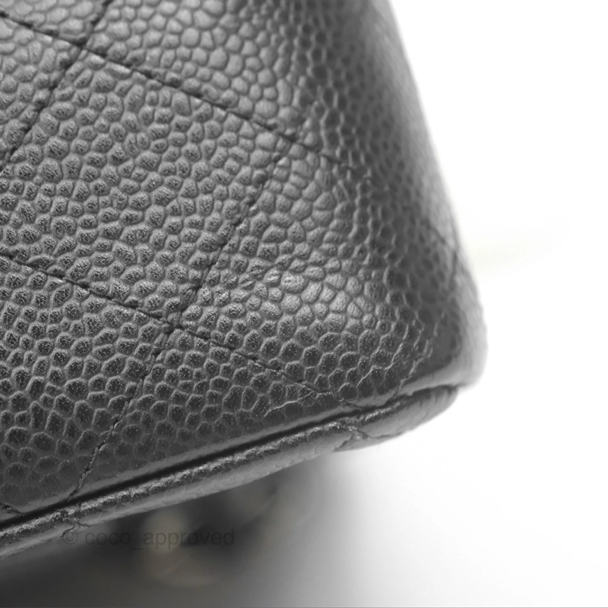Chanel Classic M/L Medium Flap Quilted Black Caviar Silver Hardware