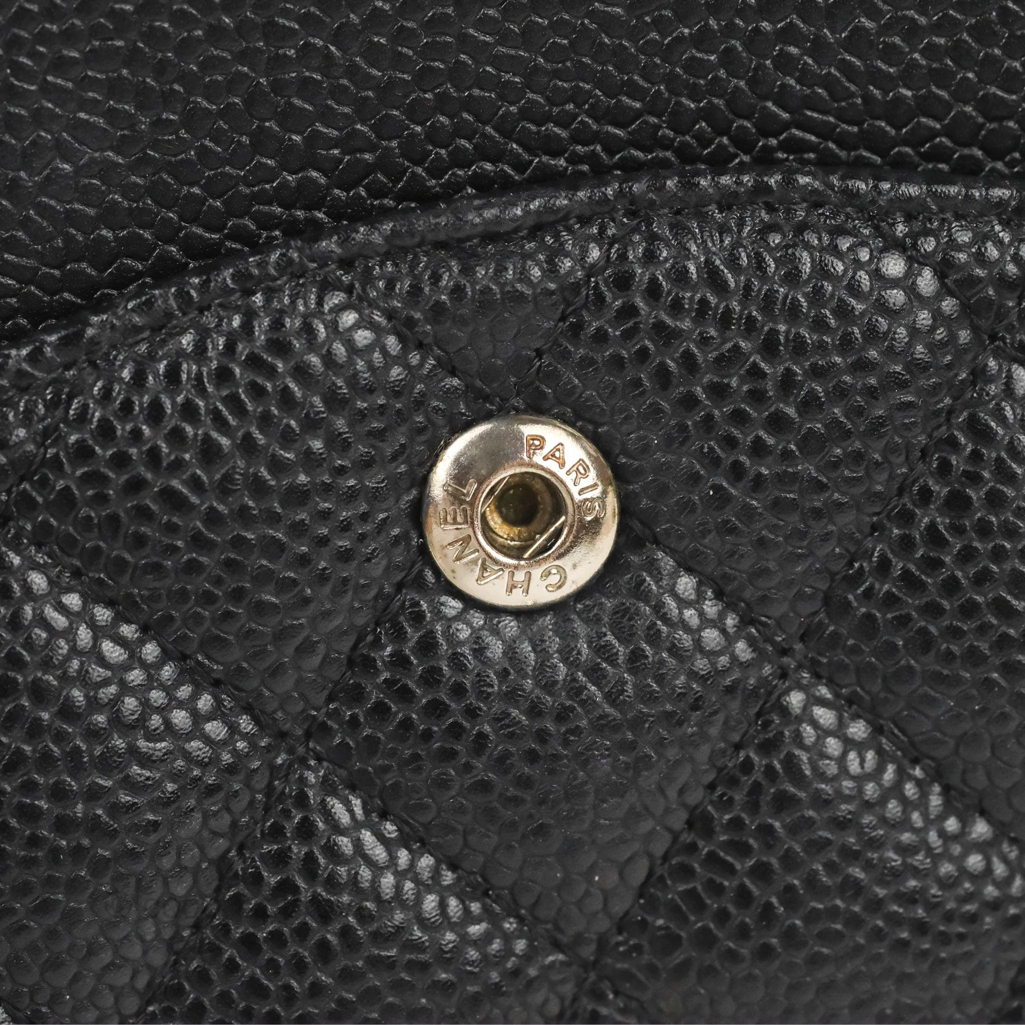 Chanel Classic M/L Medium Flap Quilted Black Caviar Silver Hardware