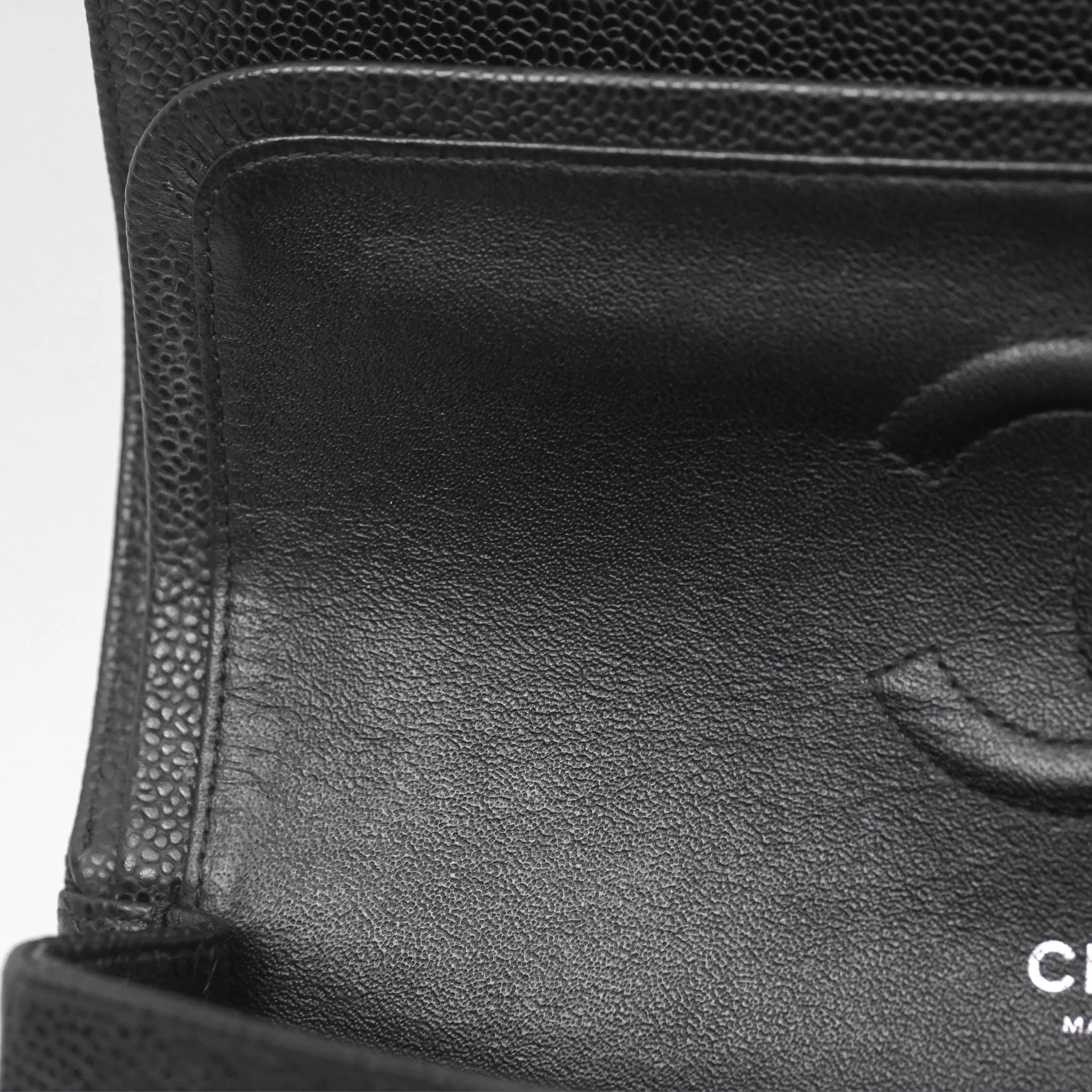 Chanel Classic M/L Medium Flap Quilted Black Caviar Silver Hardware