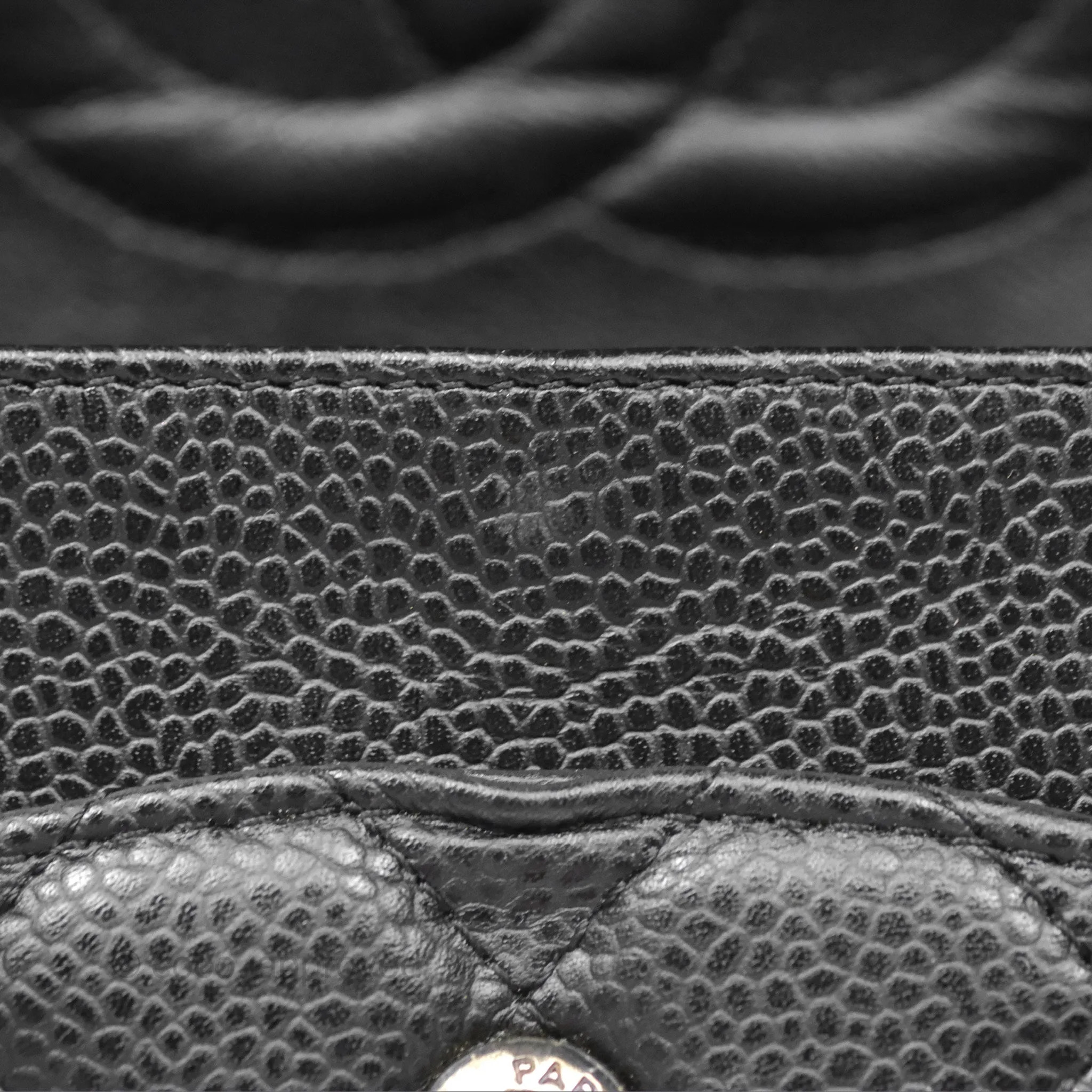 Chanel Classic M/L Medium Flap Quilted Black Caviar Silver Hardware