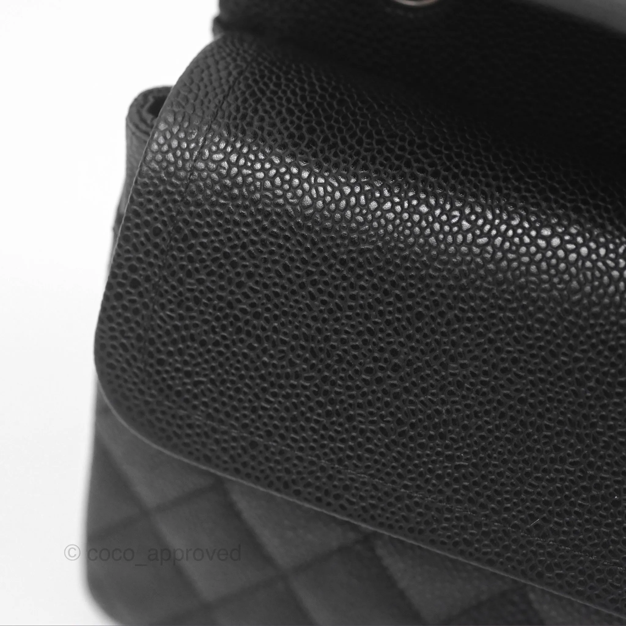 Chanel Classic M/L Medium Flap Quilted Black Caviar Silver Hardware