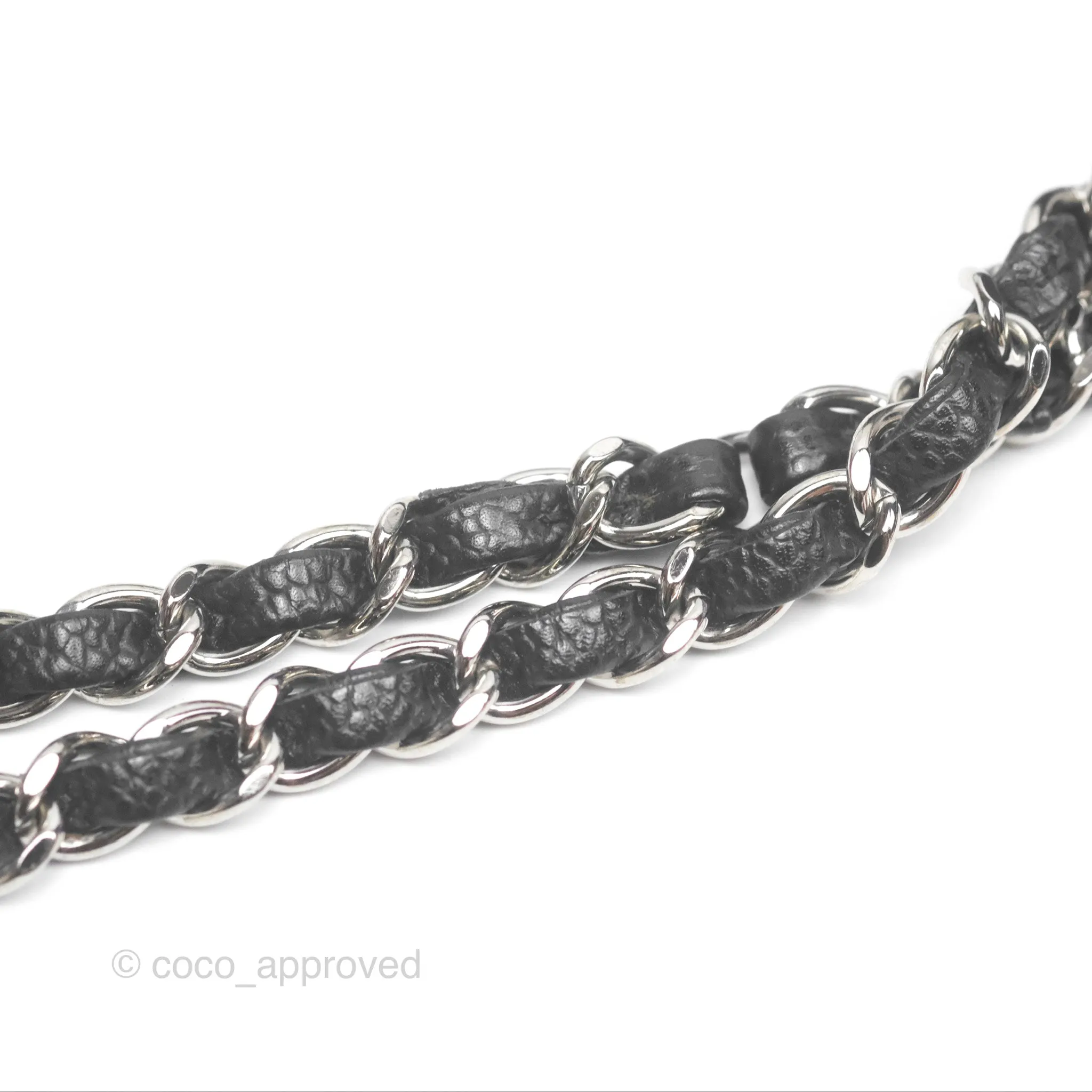 Chanel Classic M/L Medium Flap Quilted Black Caviar Silver Hardware