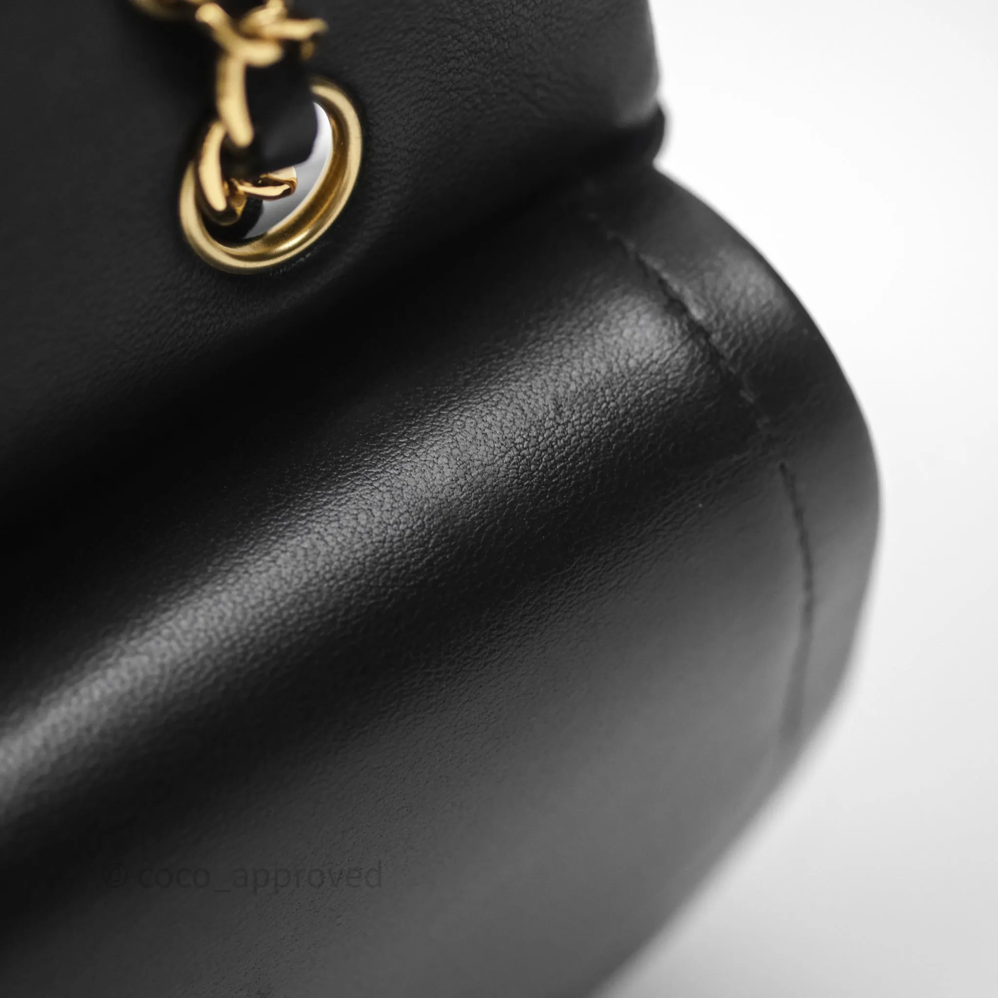 Chanel Classic M/L Medium Flap Quilted Black Lambskin Gold Hardware