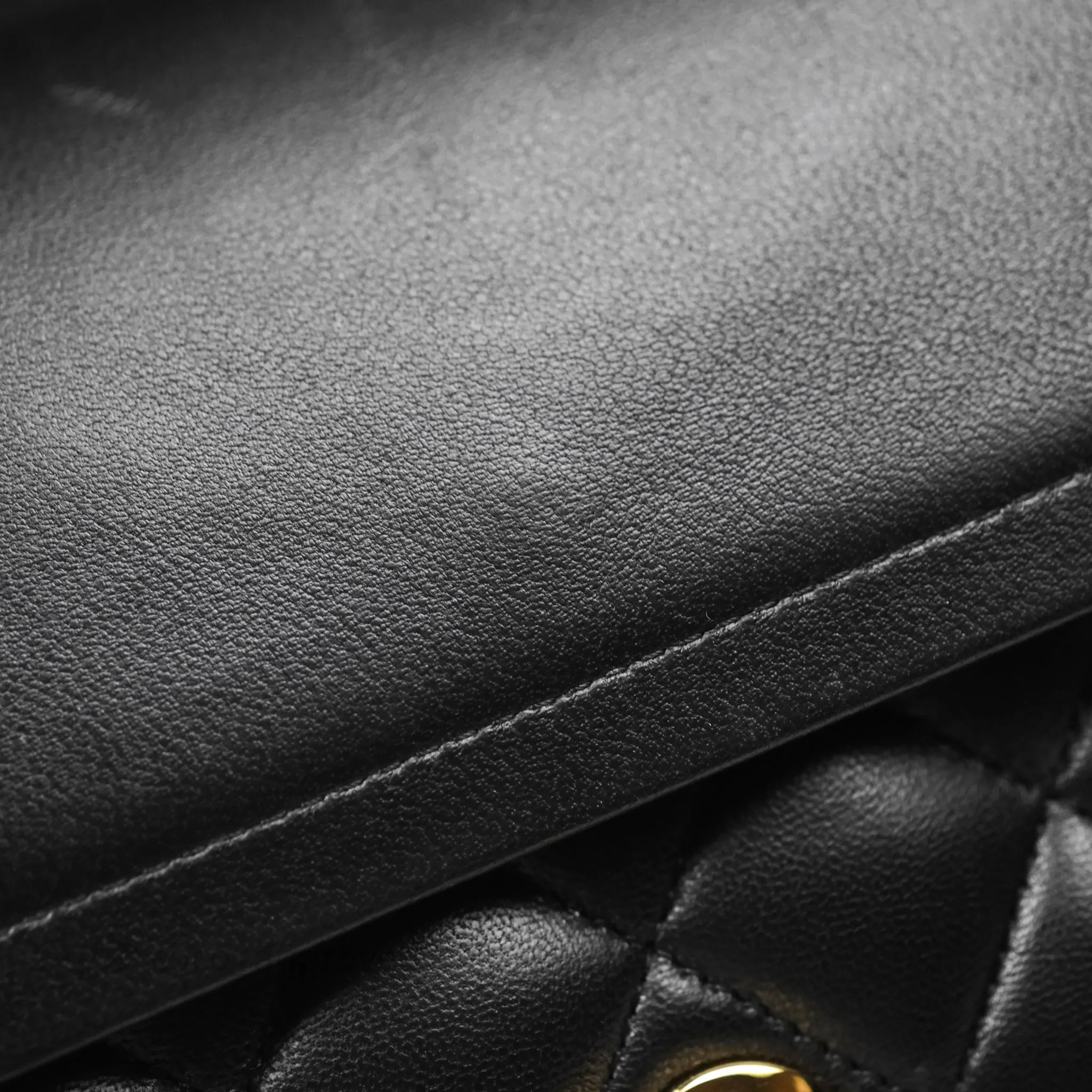 Chanel Classic M/L Medium Flap Quilted Black Lambskin Gold Hardware