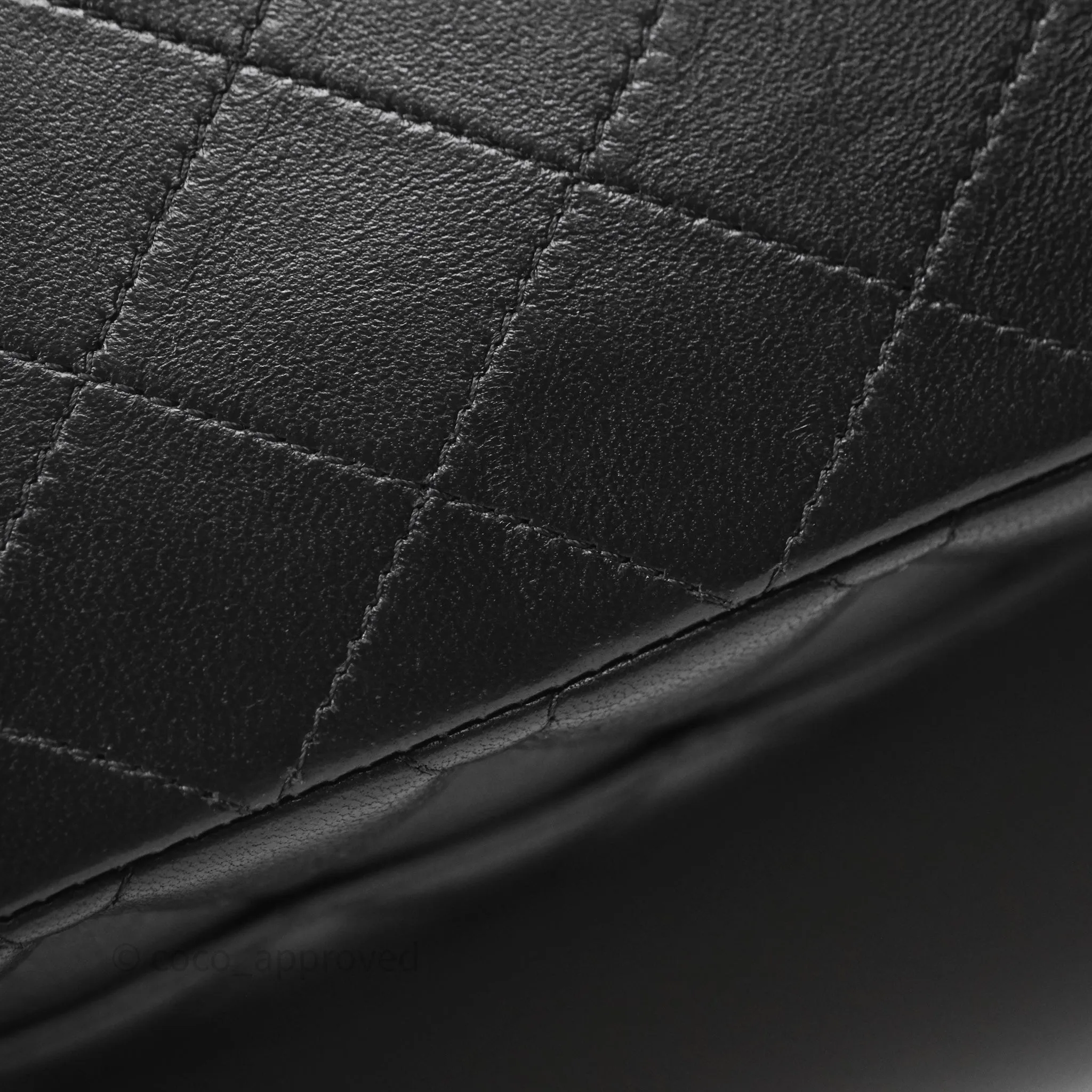 Chanel Classic M/L Medium Flap Quilted Black Lambskin Gold Hardware