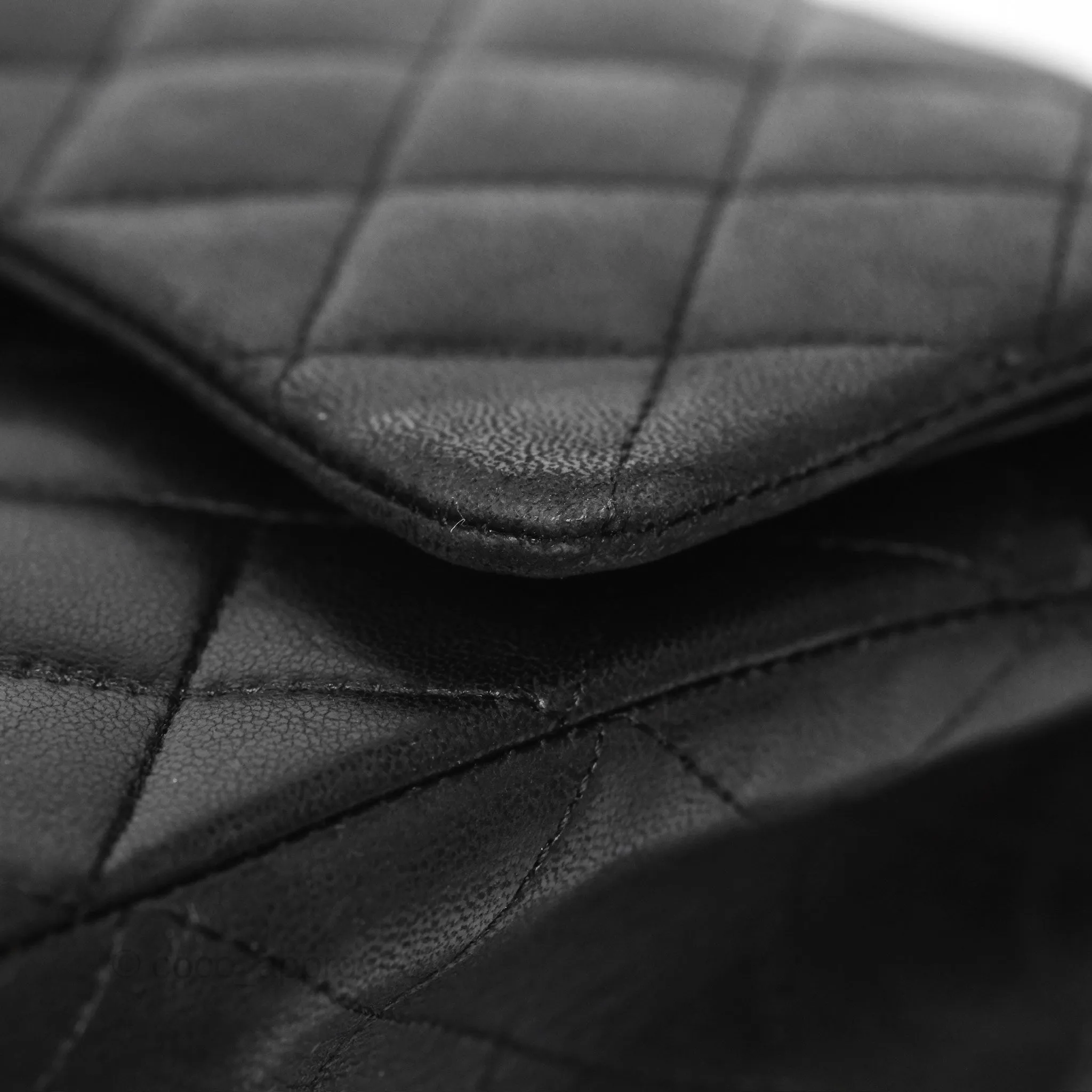 Chanel Classic M/L Medium Flap Quilted Black Lambskin Gold Hardware