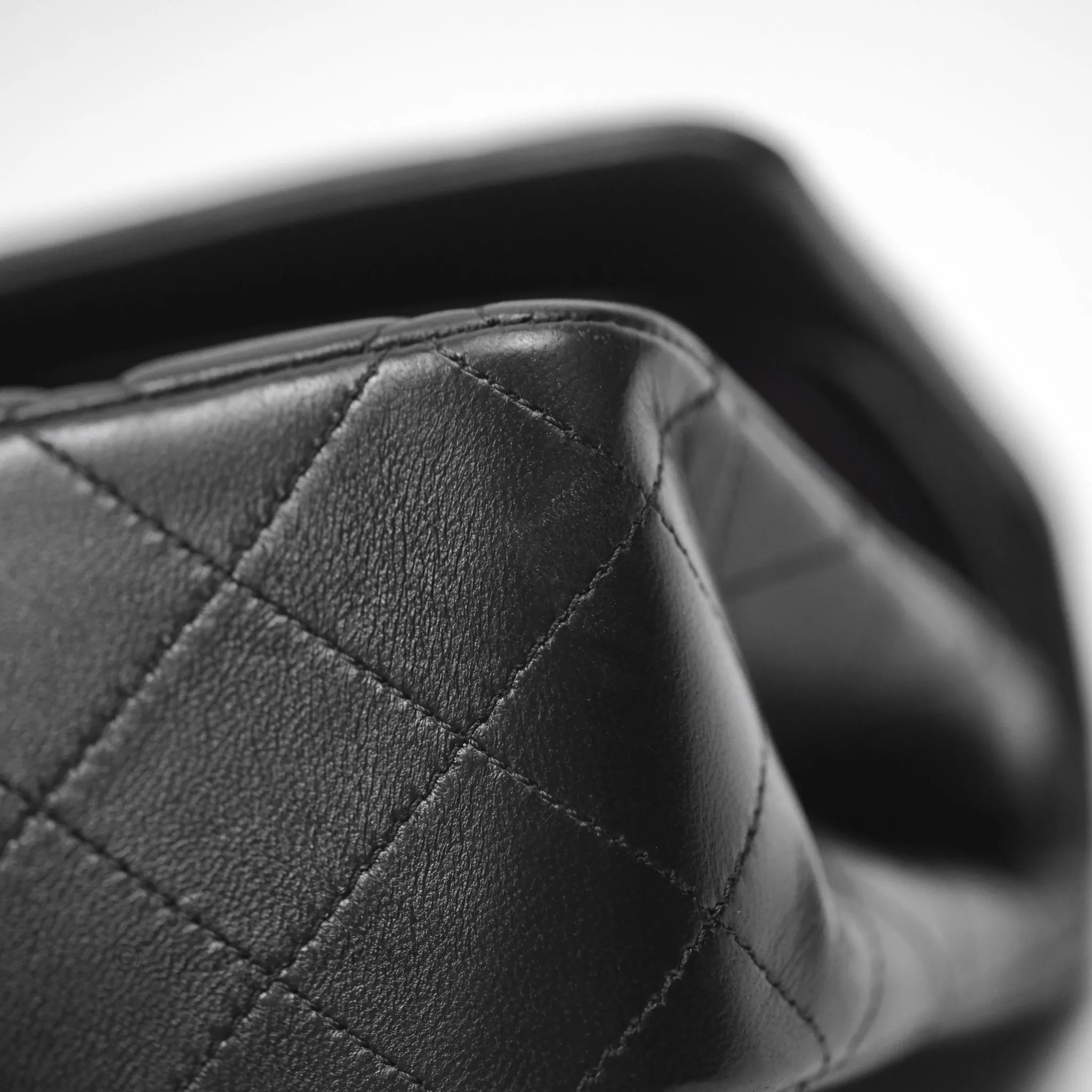 Chanel Classic M/L Medium Flap Quilted Black Lambskin Gold Hardware