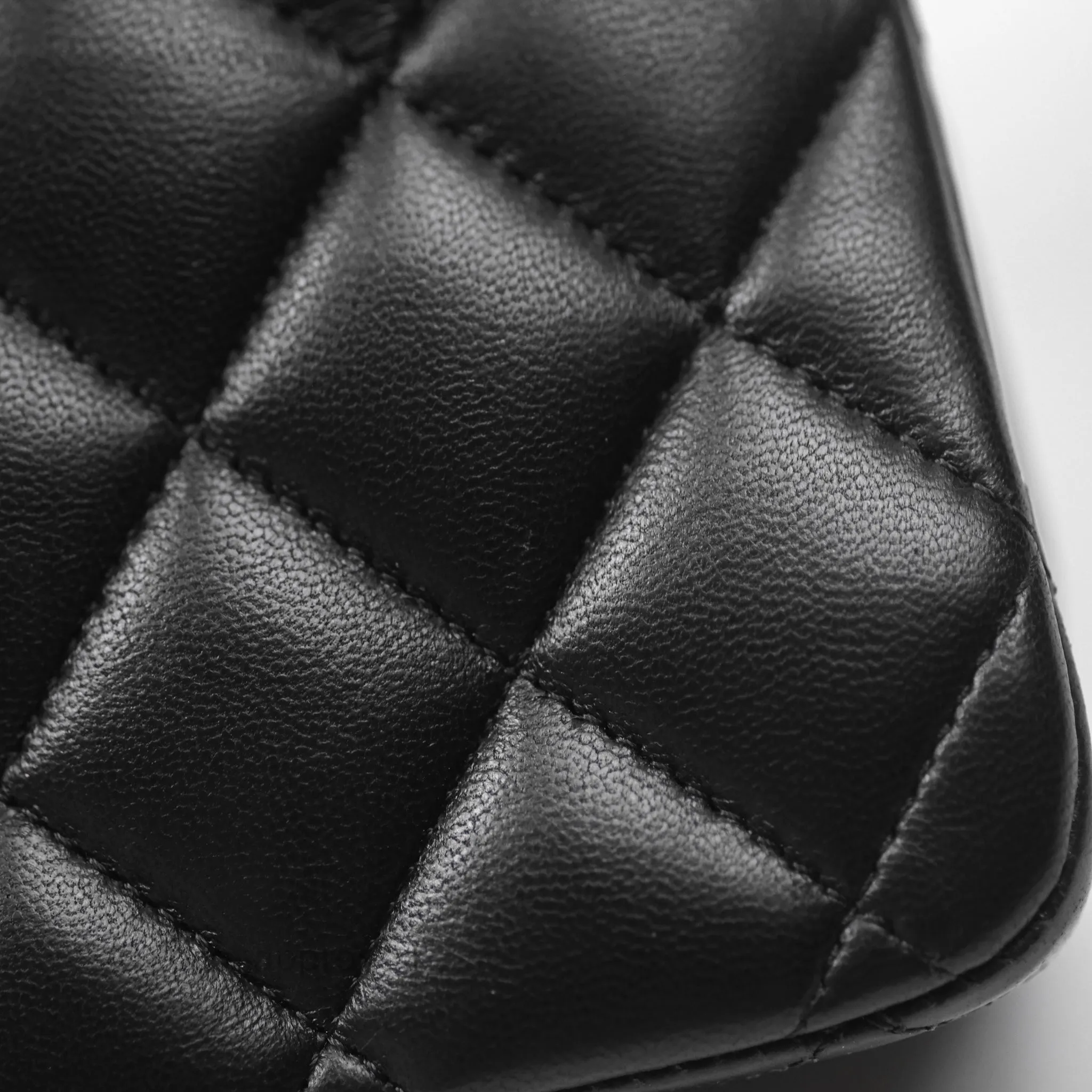 Chanel Classic M/L Medium Flap Quilted Black Lambskin Gold Hardware
