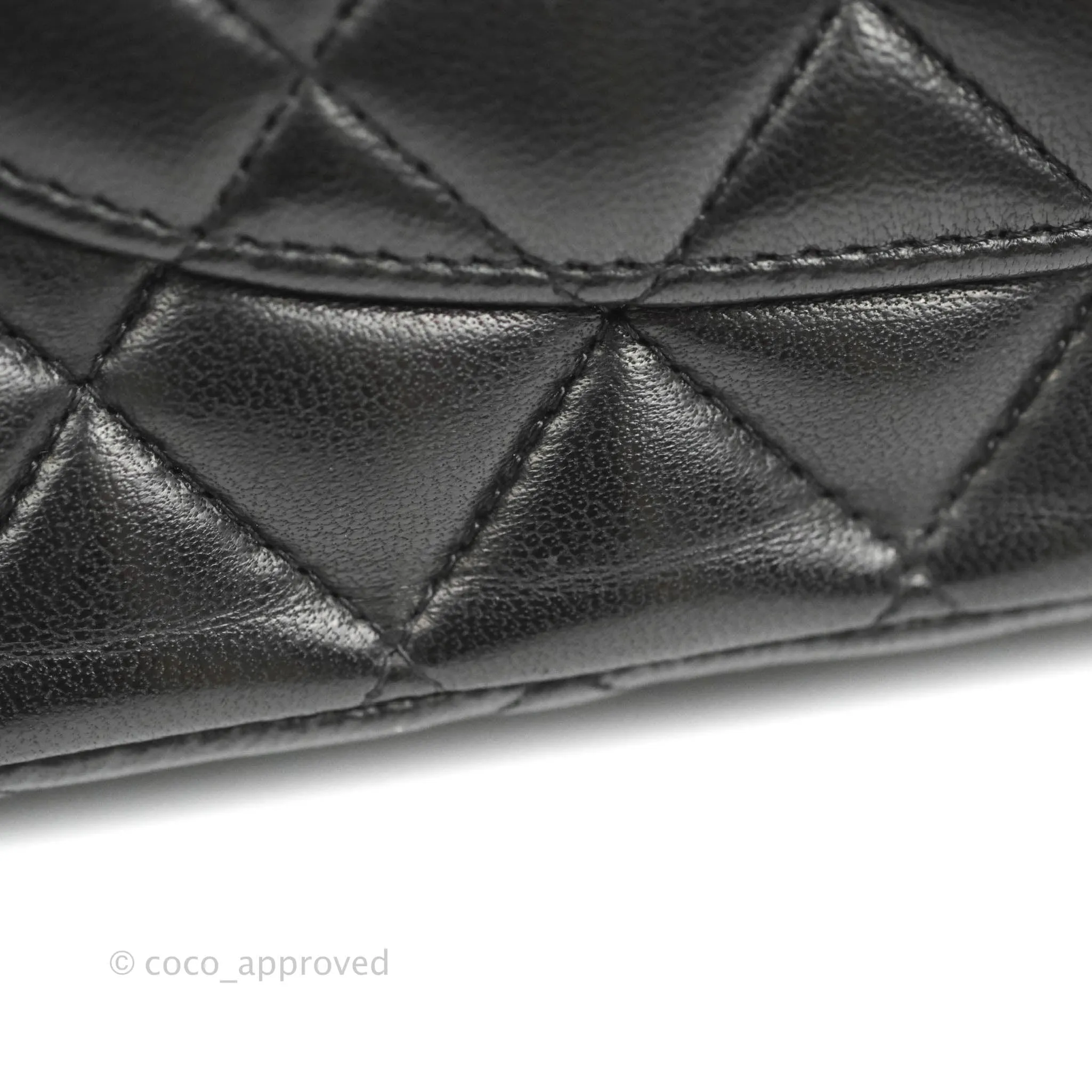 Chanel Classic M/L Medium Flap Quilted Black Lambskin Gold Hardware