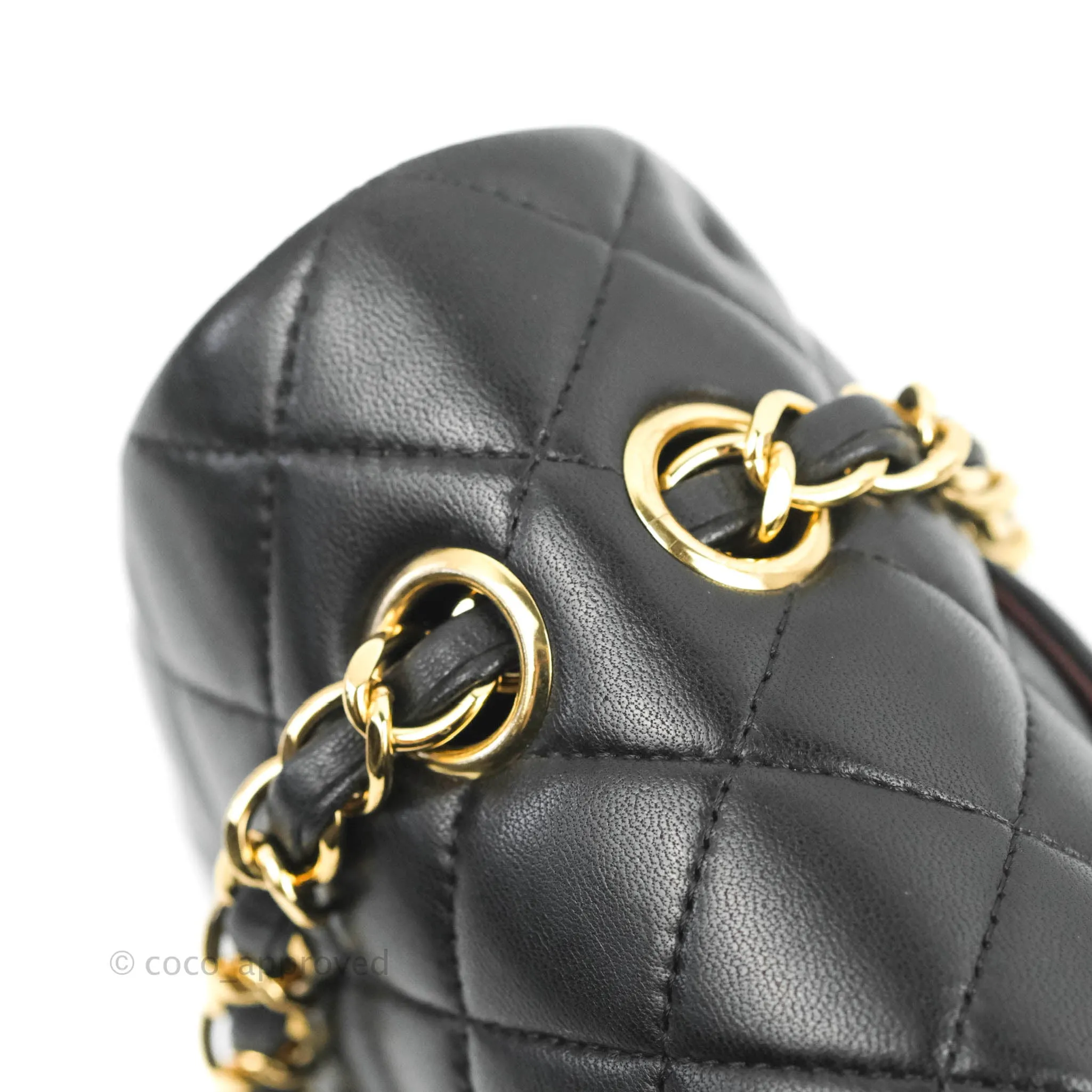 Chanel Classic M/L Medium Flap Quilted Black Lambskin Gold Hardware