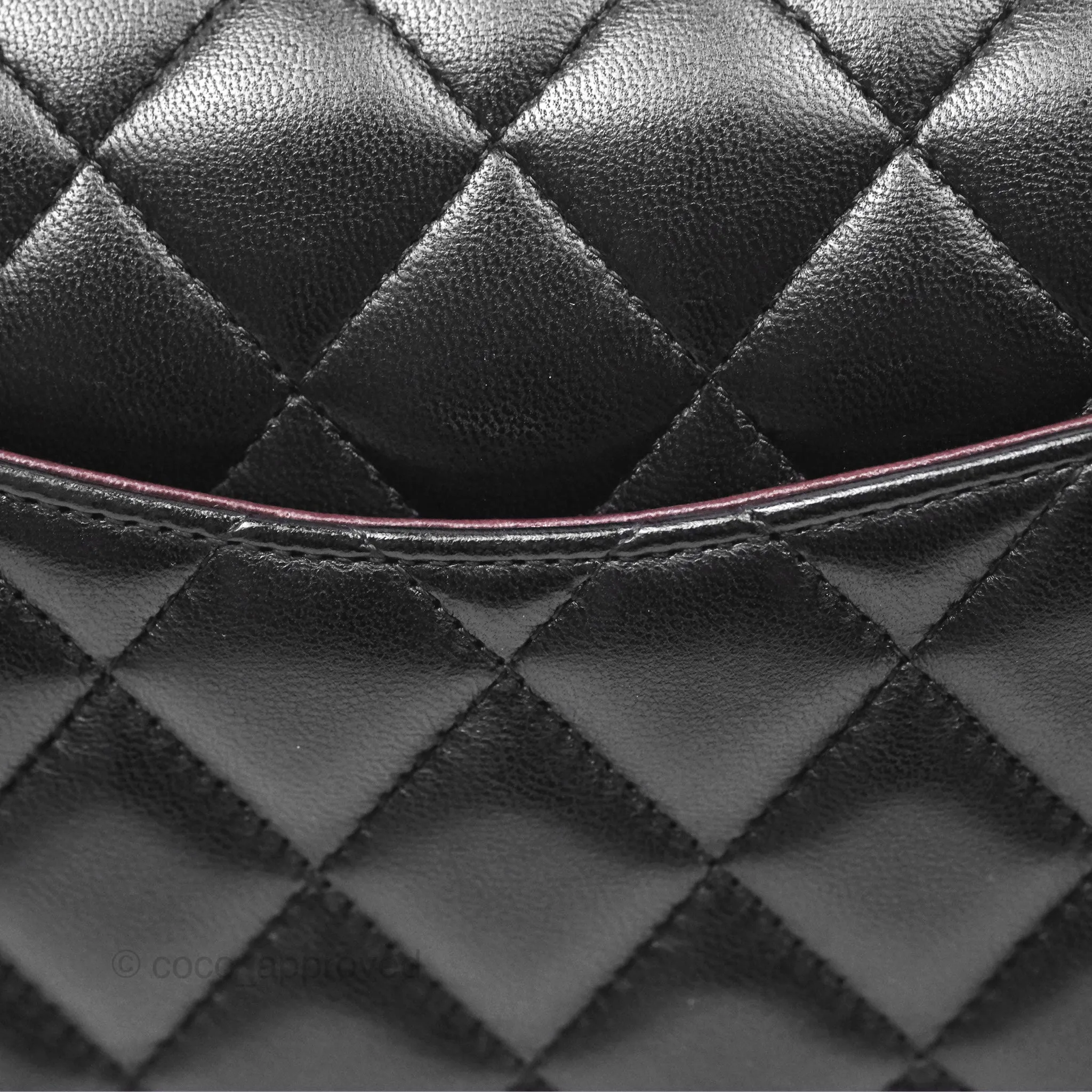 Chanel Classic M/L Medium Flap Quilted Black Lambskin Gold Hardware