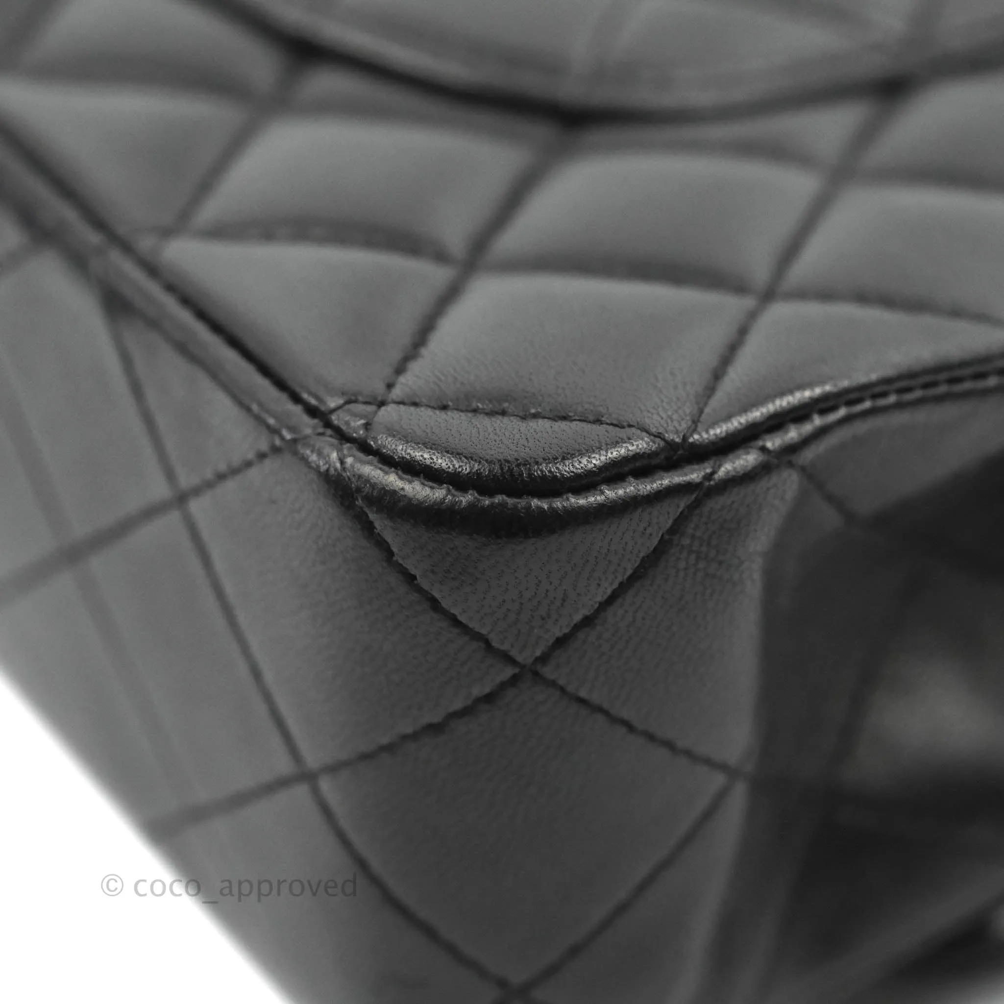 Chanel Classic M/L Medium Flap Quilted Black Lambskin Gold Hardware