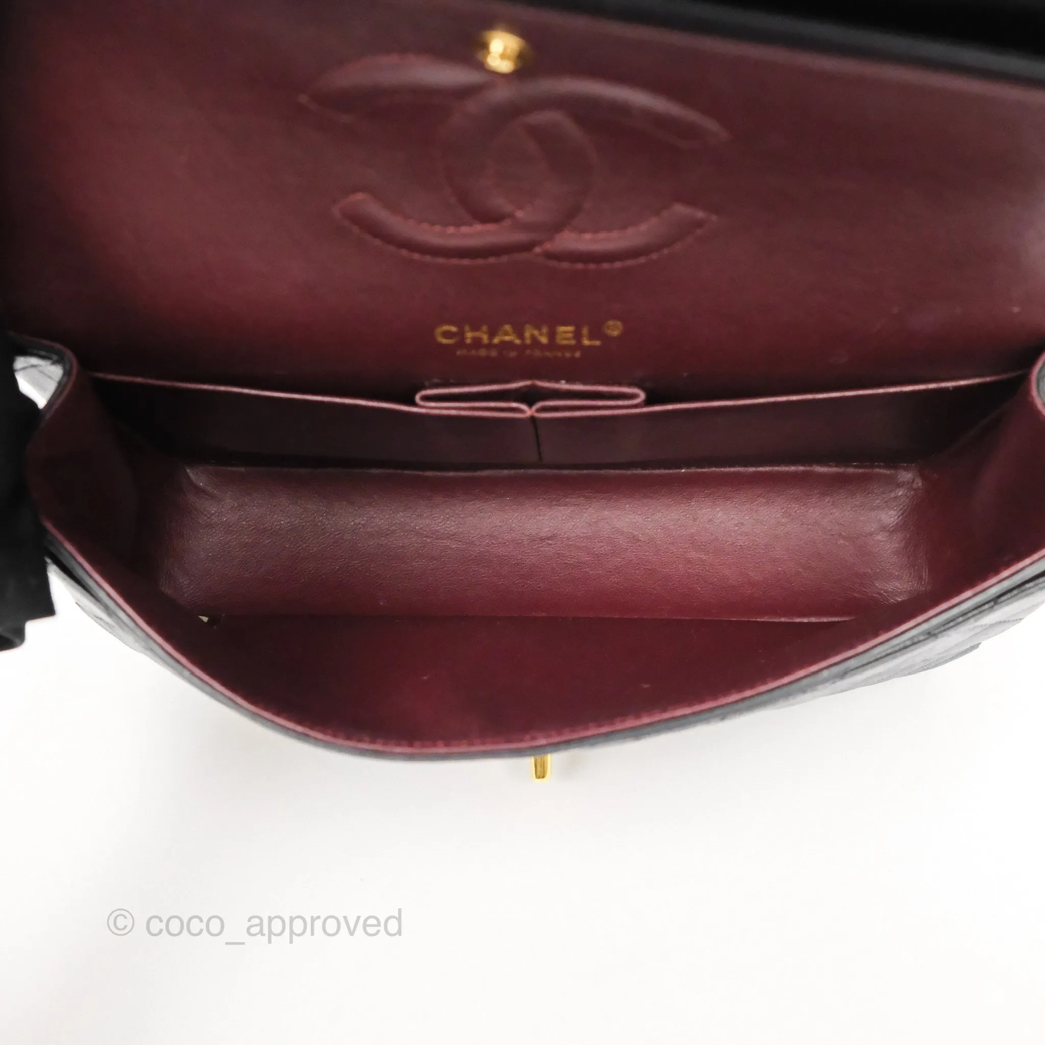 Chanel Classic M/L Medium Flap Quilted Black Lambskin Gold Hardware
