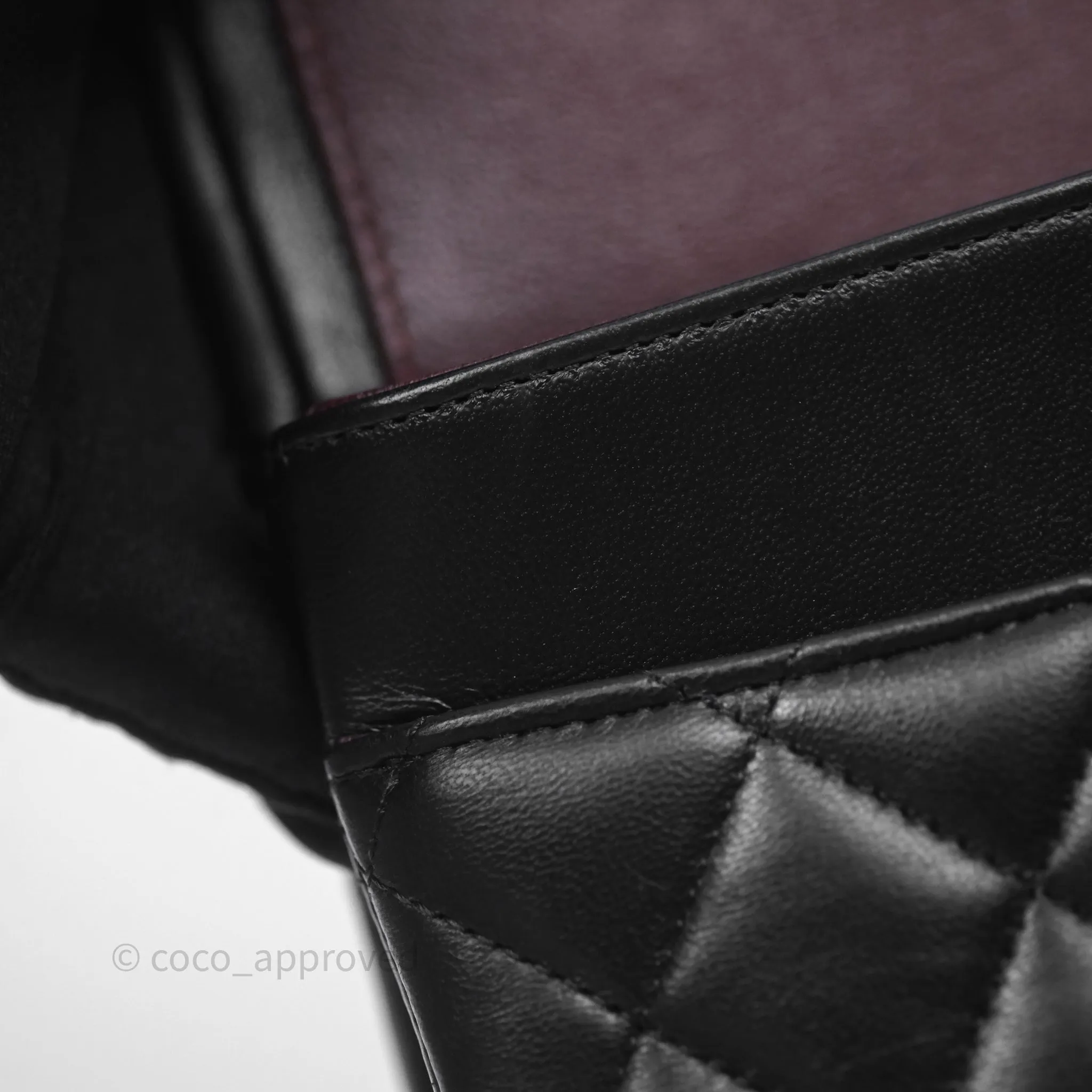 Chanel Classic M/L Medium Flap Quilted Black Lambskin Gold Hardware