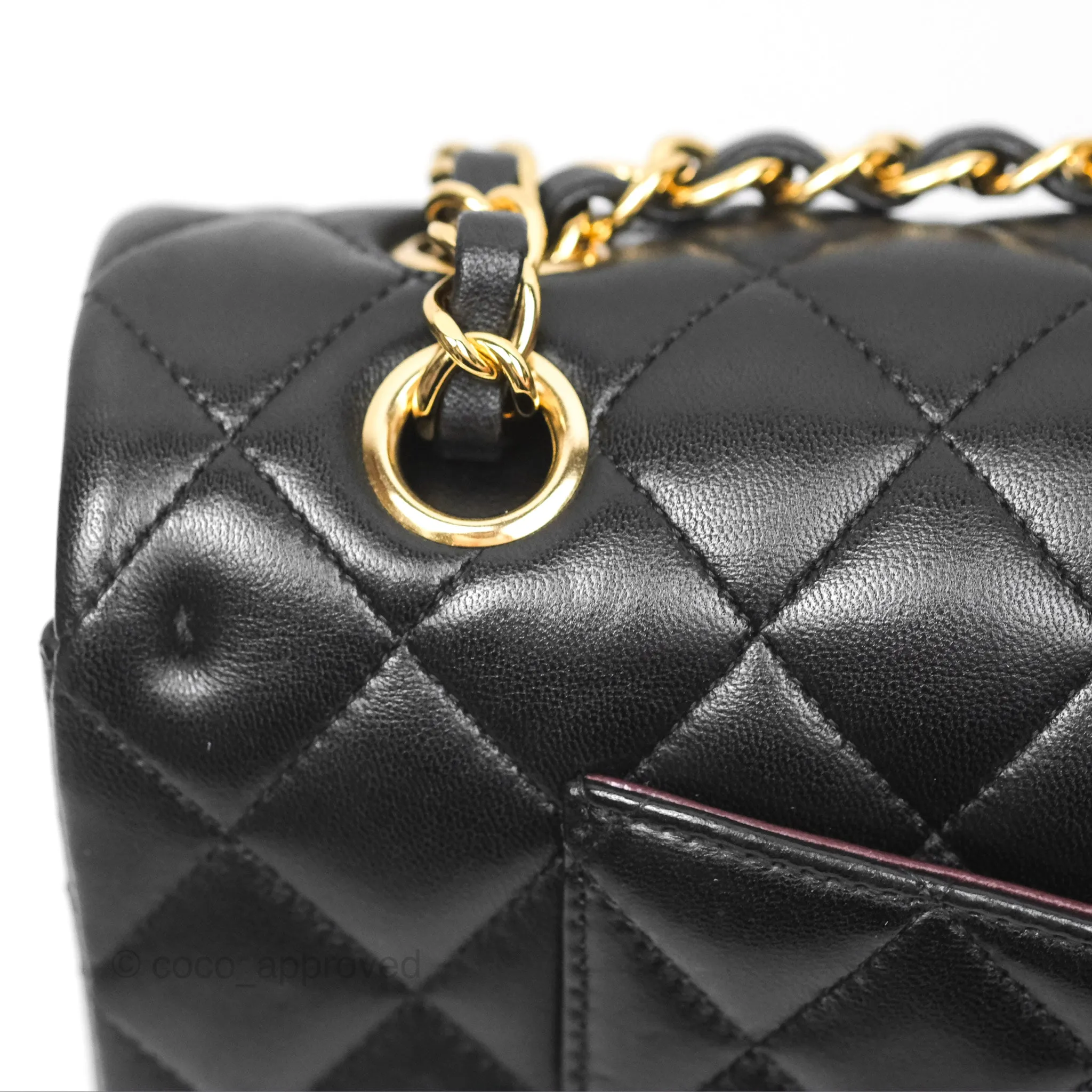 Chanel Classic M/L Medium Flap Quilted Black Lambskin Gold Hardware