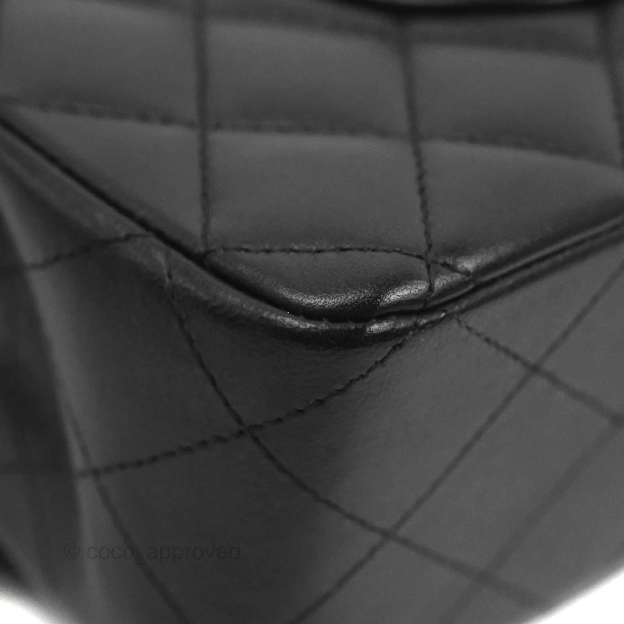 Chanel Classic M/L Medium Flap Quilted Black Lambskin Gold Hardware