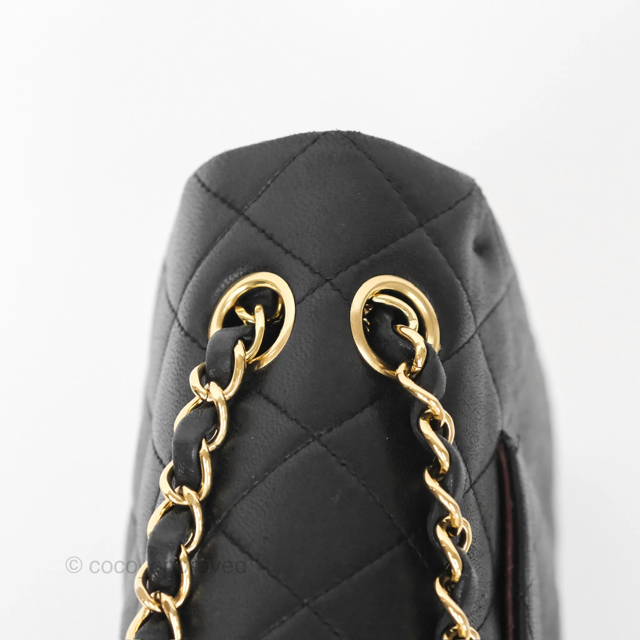 Chanel Classic M/L Medium Flap Quilted Black Lambskin Gold Hardware