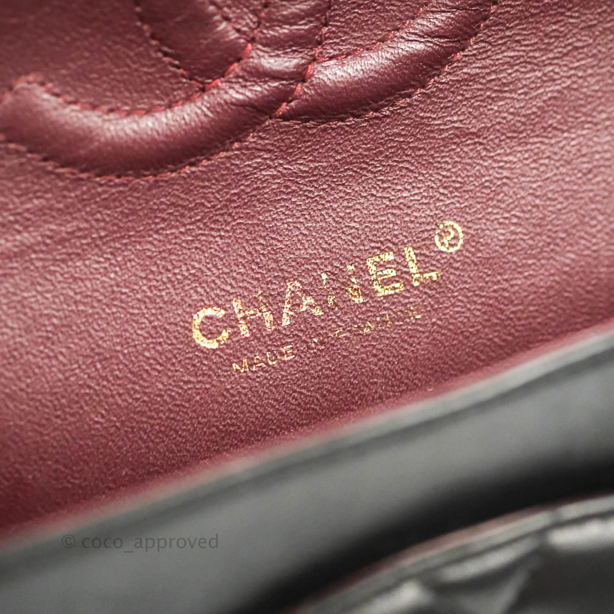 Chanel Classic M/L Medium Flap Quilted Black Lambskin Gold Hardware