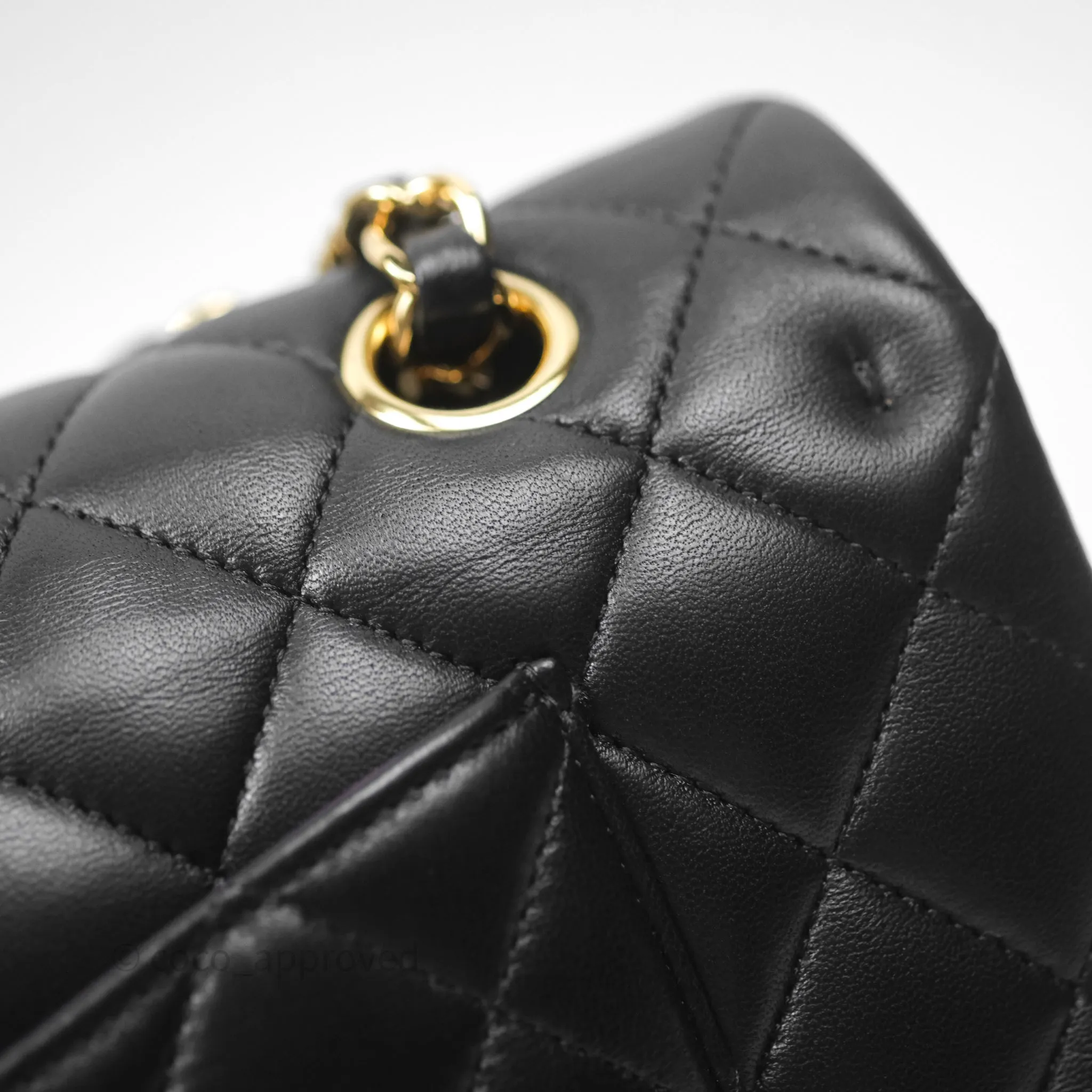 Chanel Classic M/L Medium Flap Quilted Black Lambskin Gold Hardware