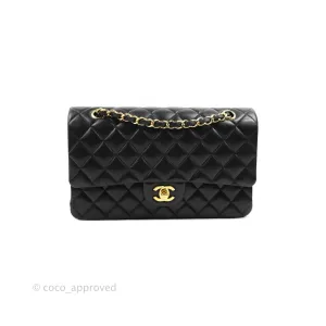 Chanel Classic M/L Medium Flap Quilted Black Lambskin Gold Hardware