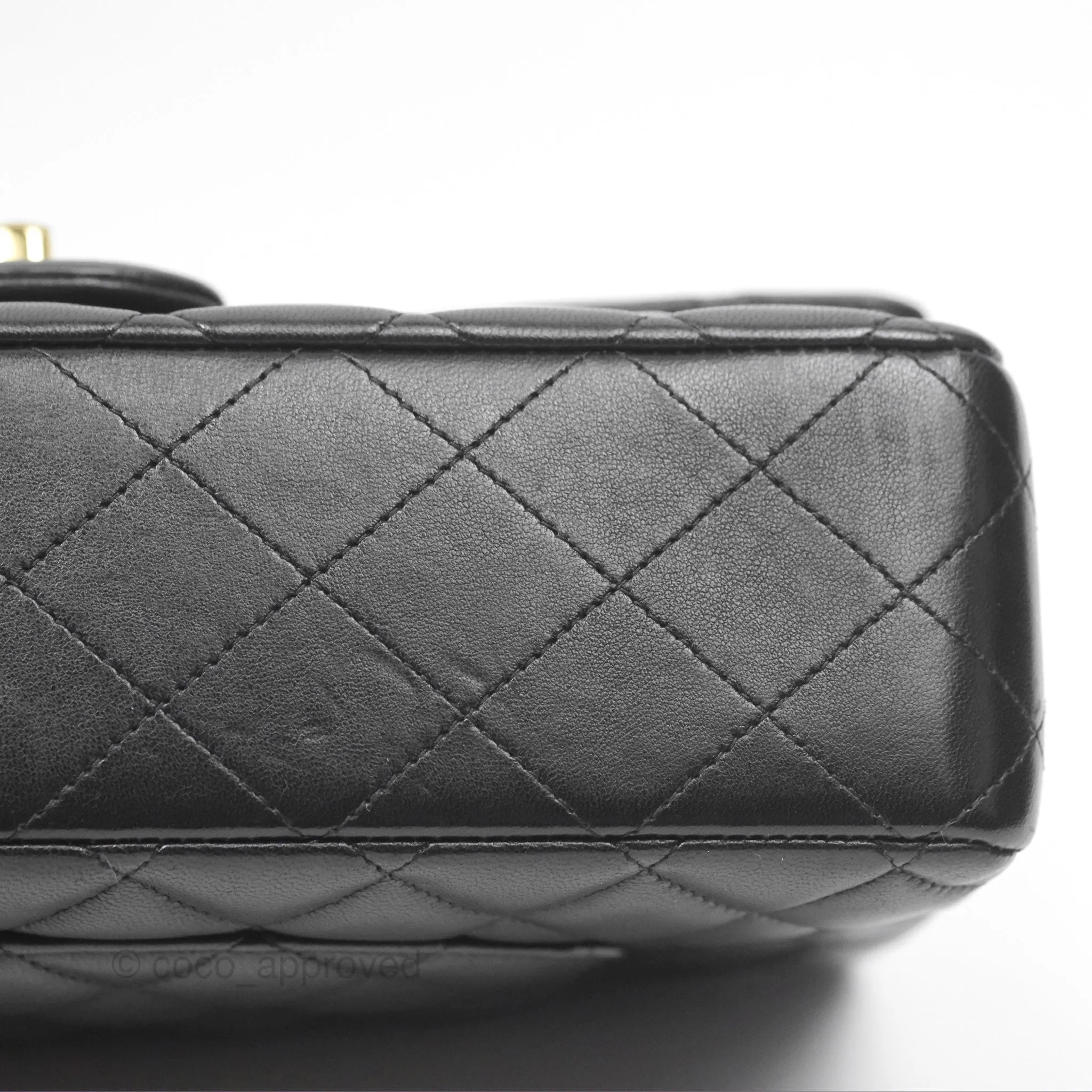 Chanel Classic M/L Medium Flap Quilted Black Lambskin Gold Hardware