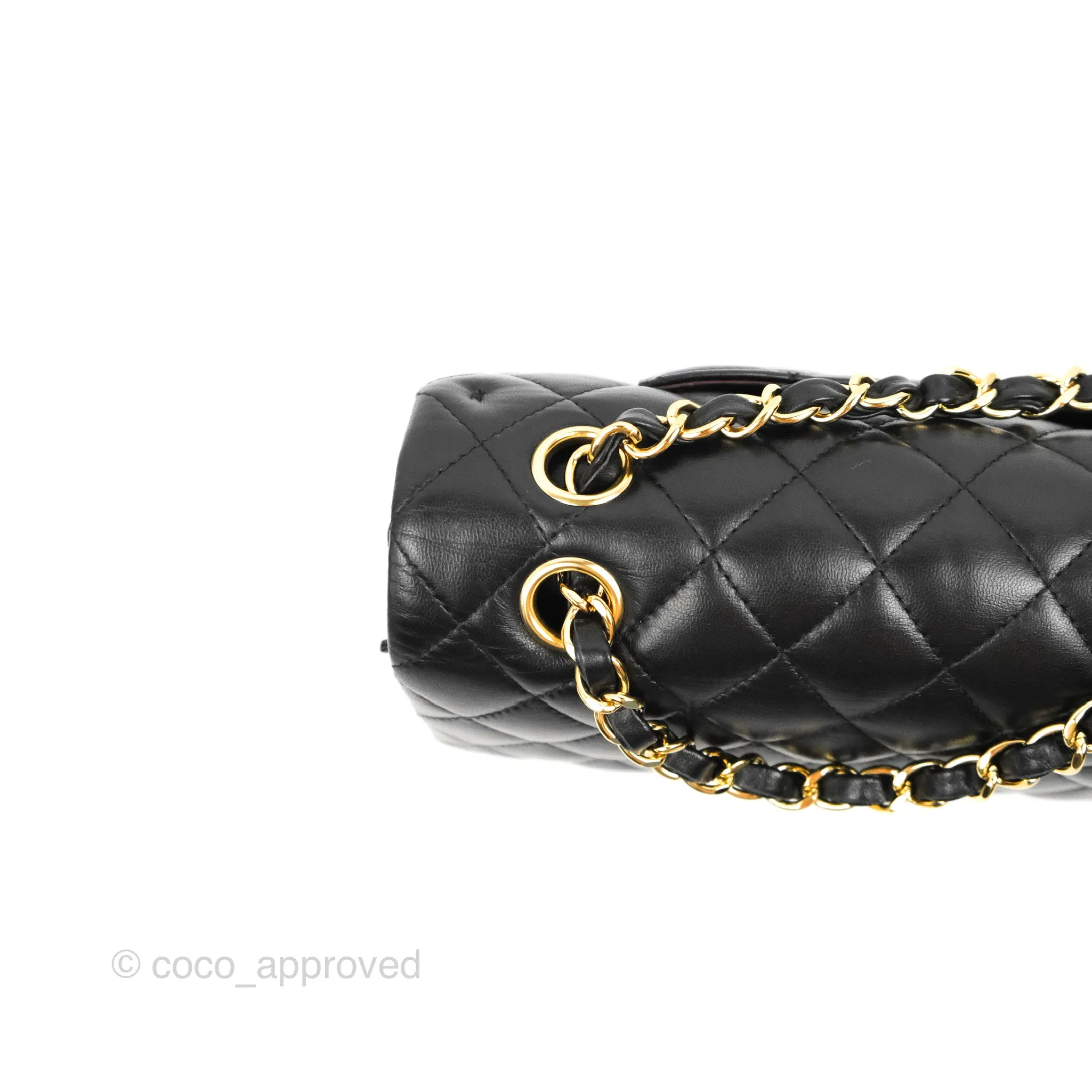 Chanel Classic M/L Medium Flap Quilted Black Lambskin Gold Hardware