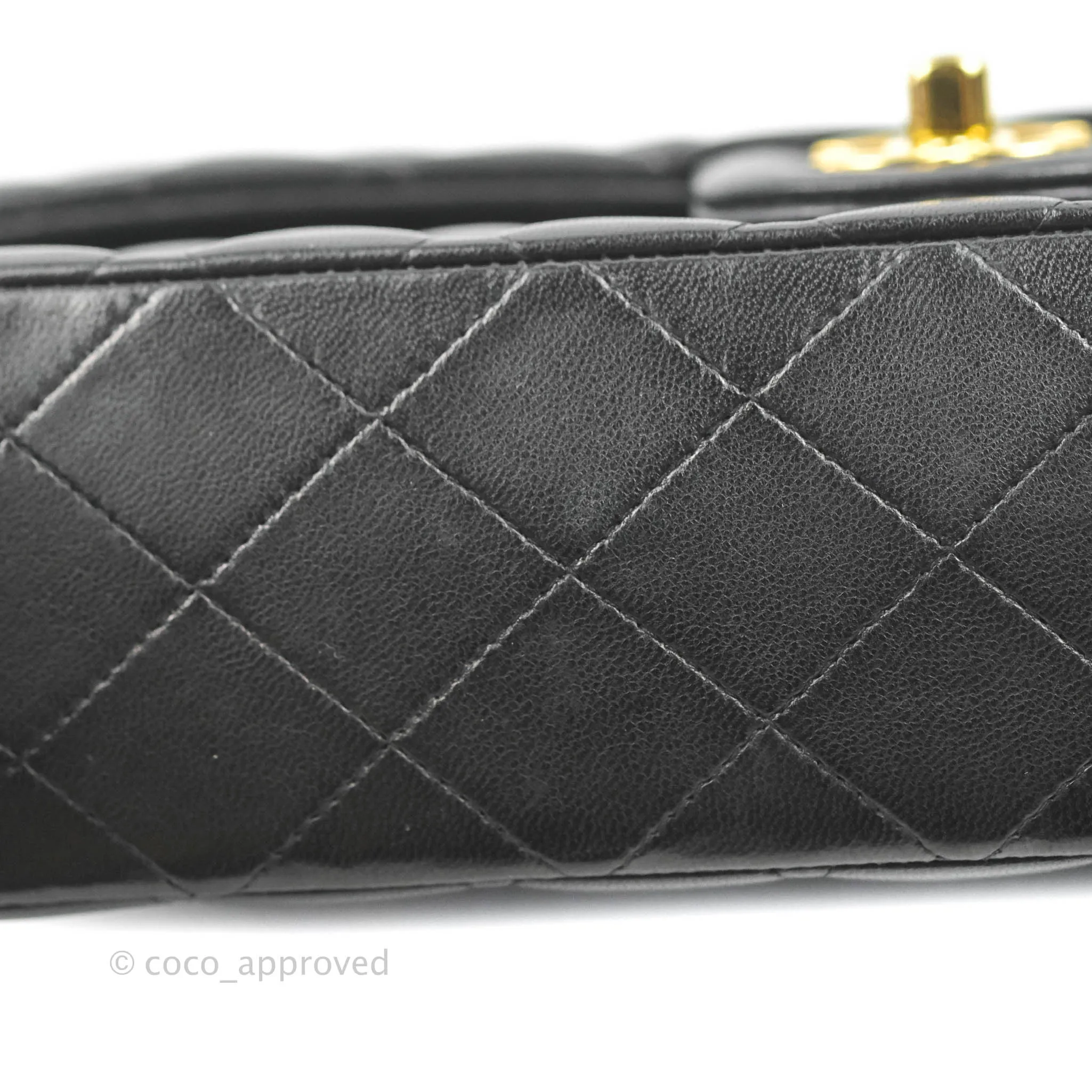 Chanel Classic M/L Medium Flap Quilted Black Lambskin Gold Hardware