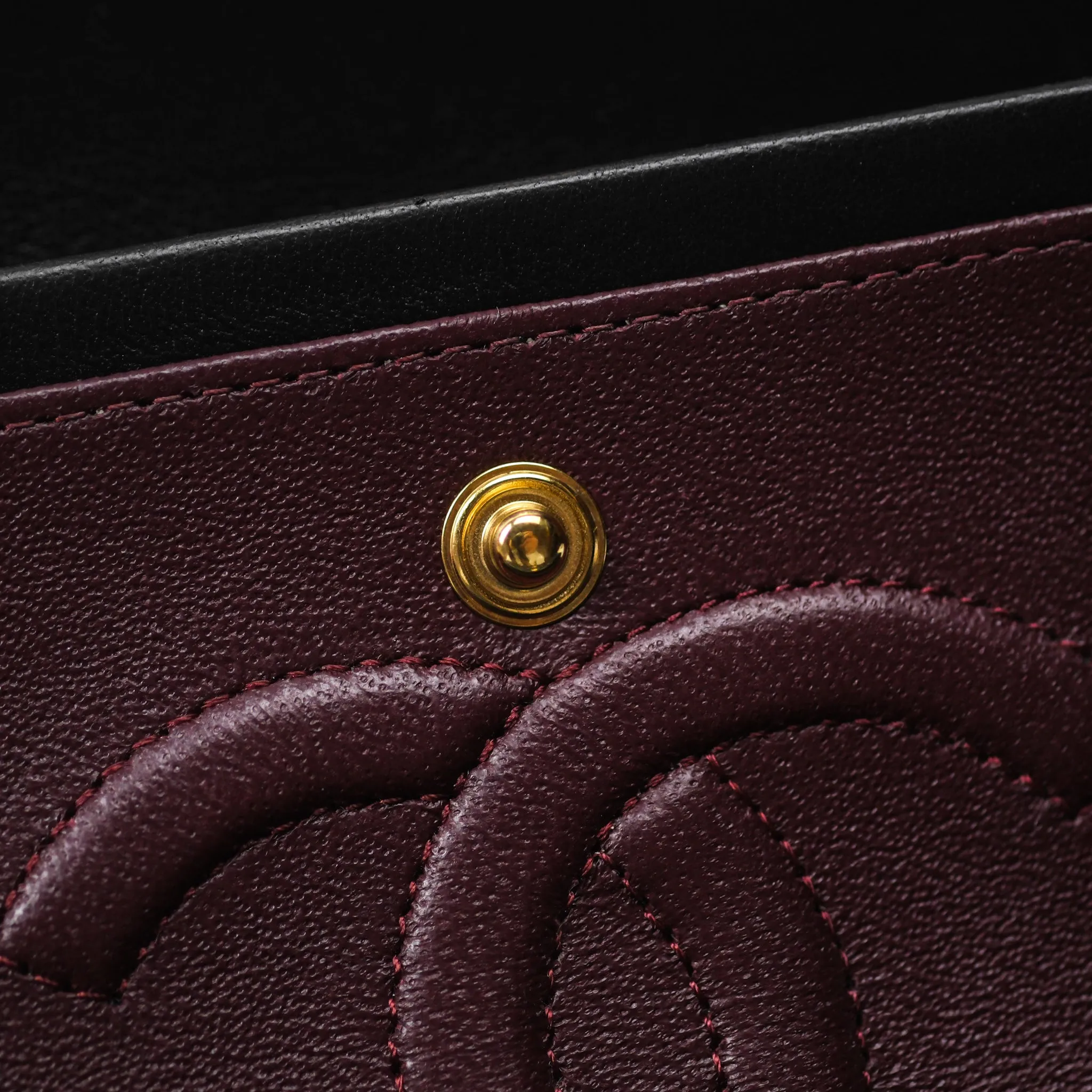 Chanel Classic M/L Medium Flap Quilted Black Lambskin Gold Hardware