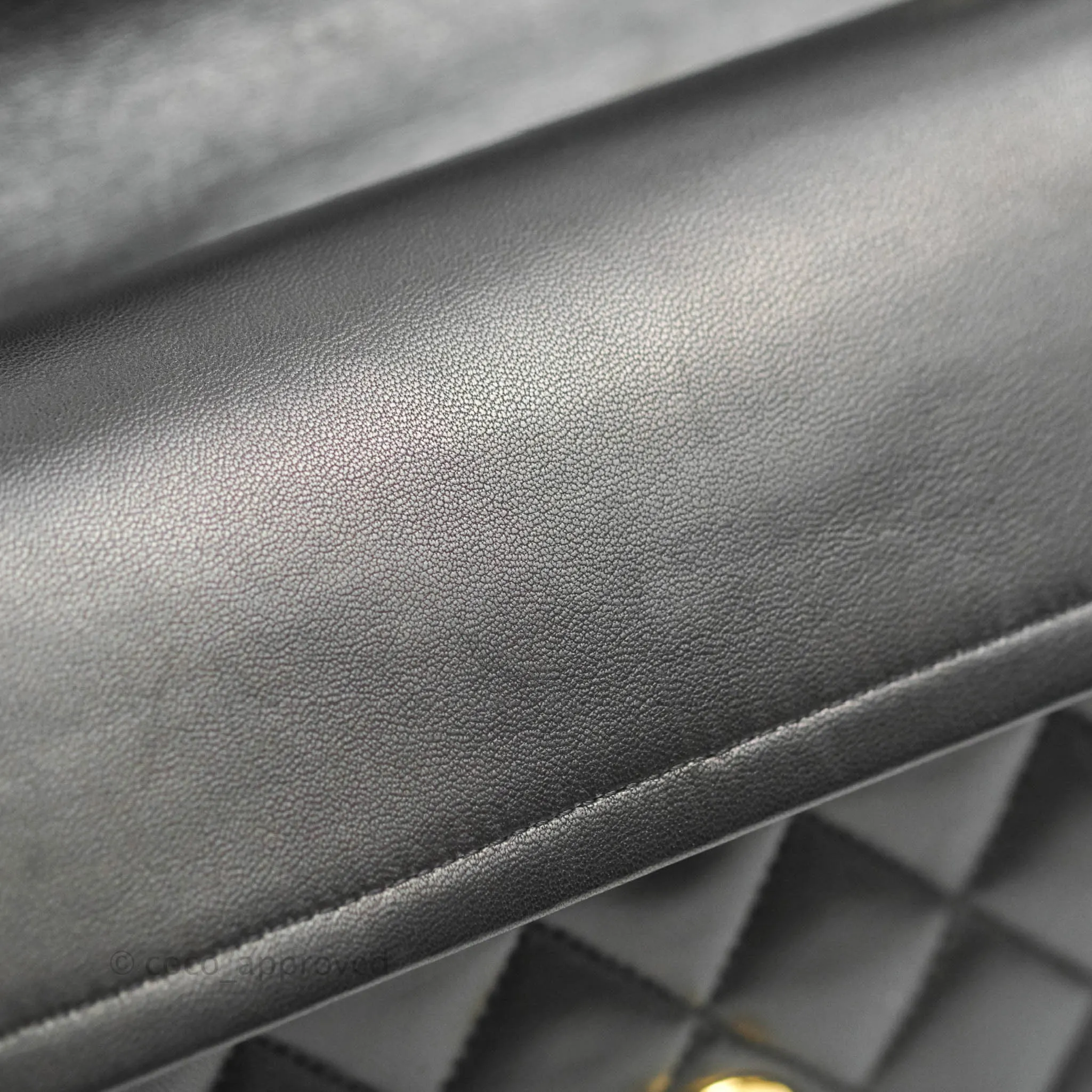 Chanel Classic M/L Medium Flap Quilted Black Lambskin Gold Hardware