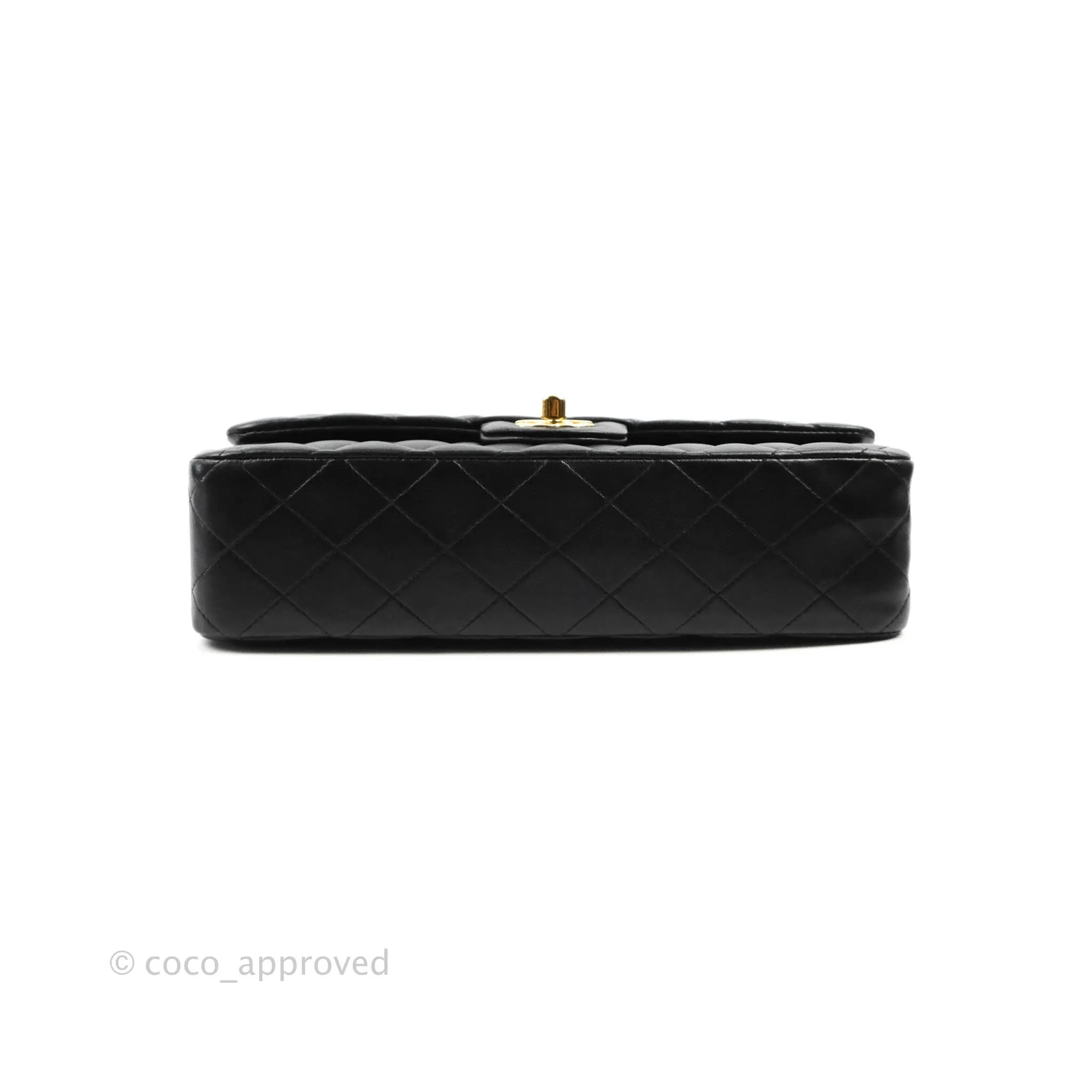 Chanel Classic M/L Medium Flap Quilted Black Lambskin Gold Hardware