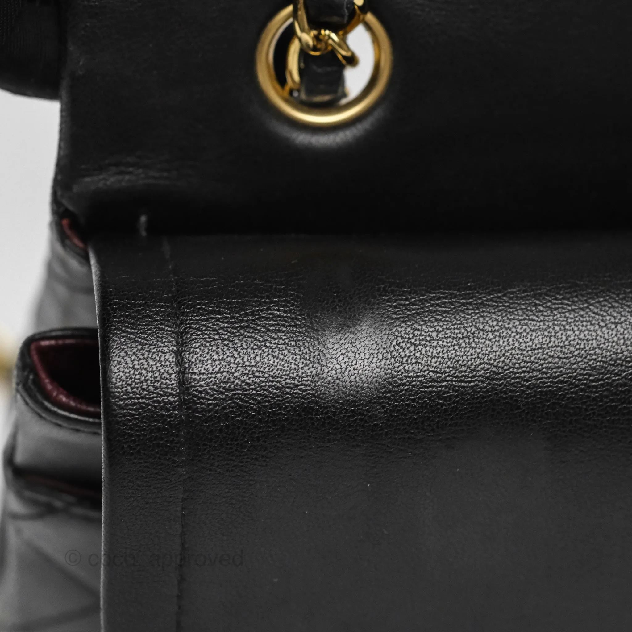 Chanel Classic M/L Medium Flap Quilted Black Lambskin Gold Hardware