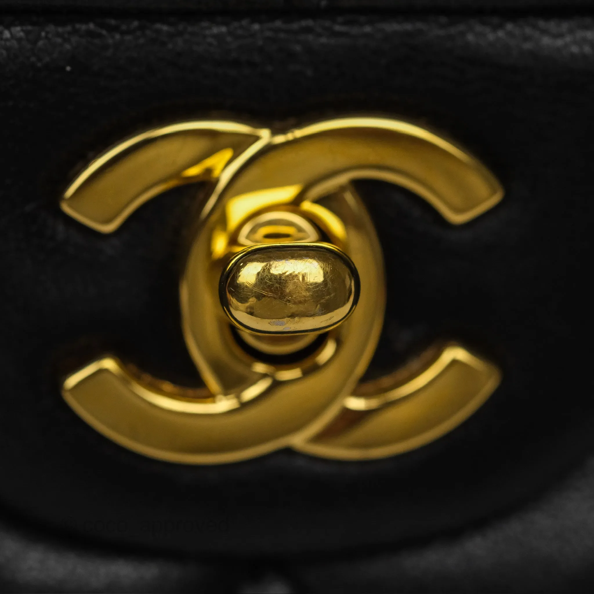 Chanel Classic M/L Medium Flap Quilted Black Lambskin Gold Hardware