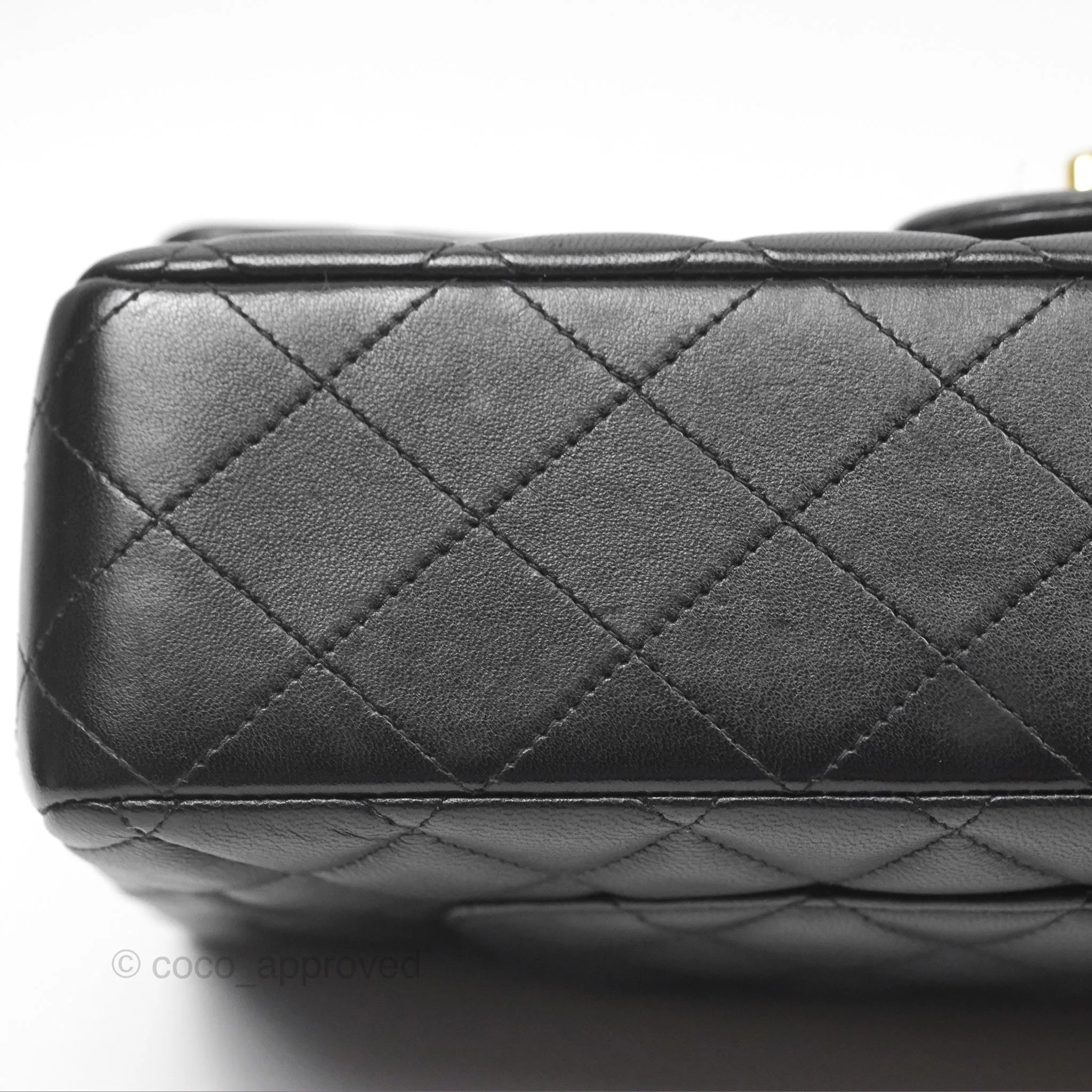 Chanel Classic M/L Medium Flap Quilted Black Lambskin Gold Hardware