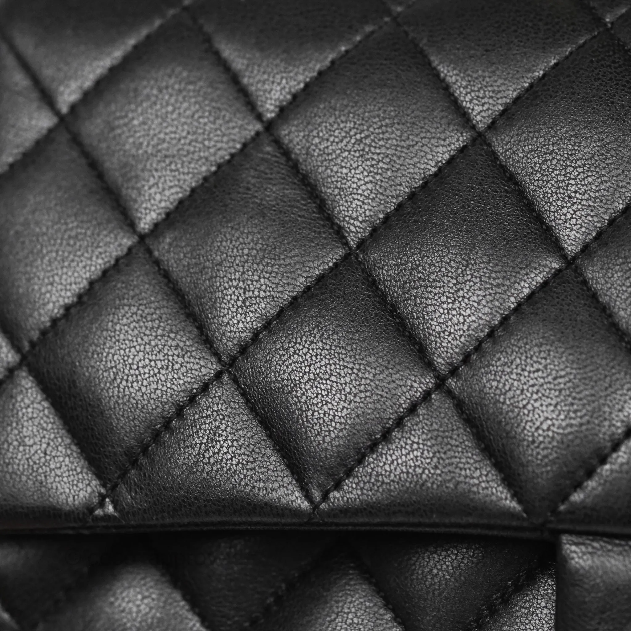 Chanel Classic M/L Medium Flap Quilted Black Lambskin Gold Hardware